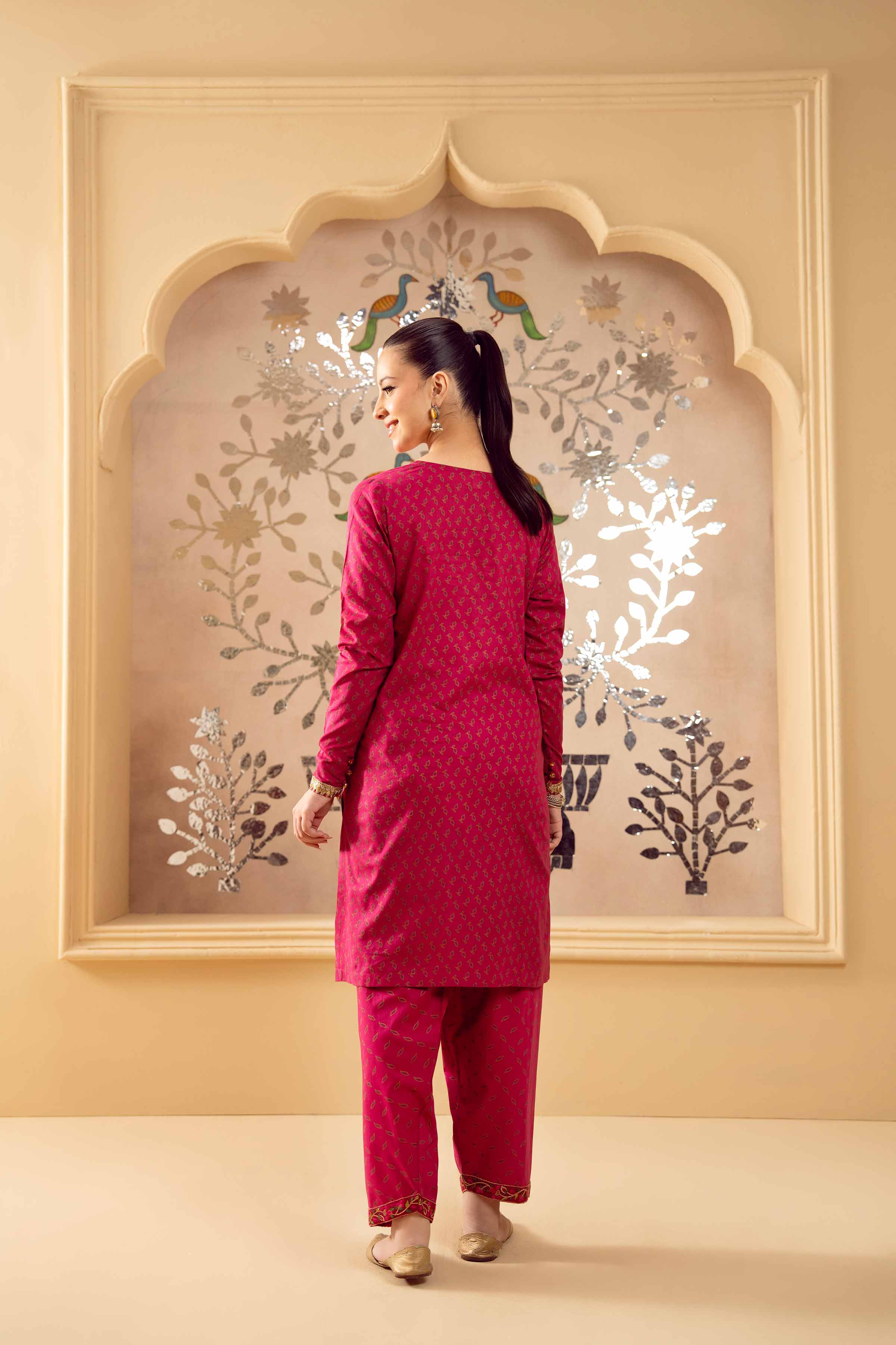 2 Piece - Printed Embroidered Suit - PE25-347 - Image 4