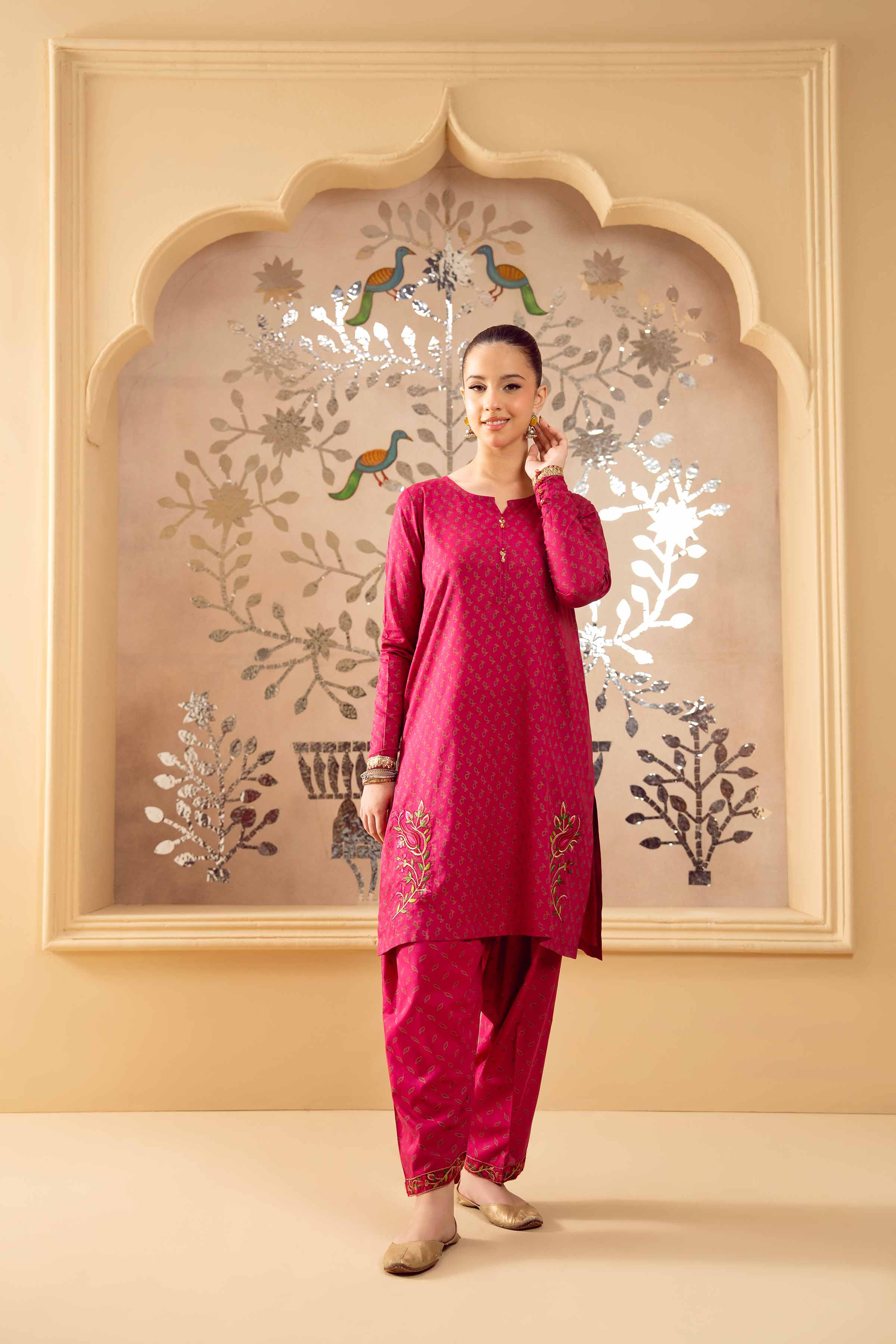 2 Piece - Printed Embroidered Suit - PE25-347 - Image 5