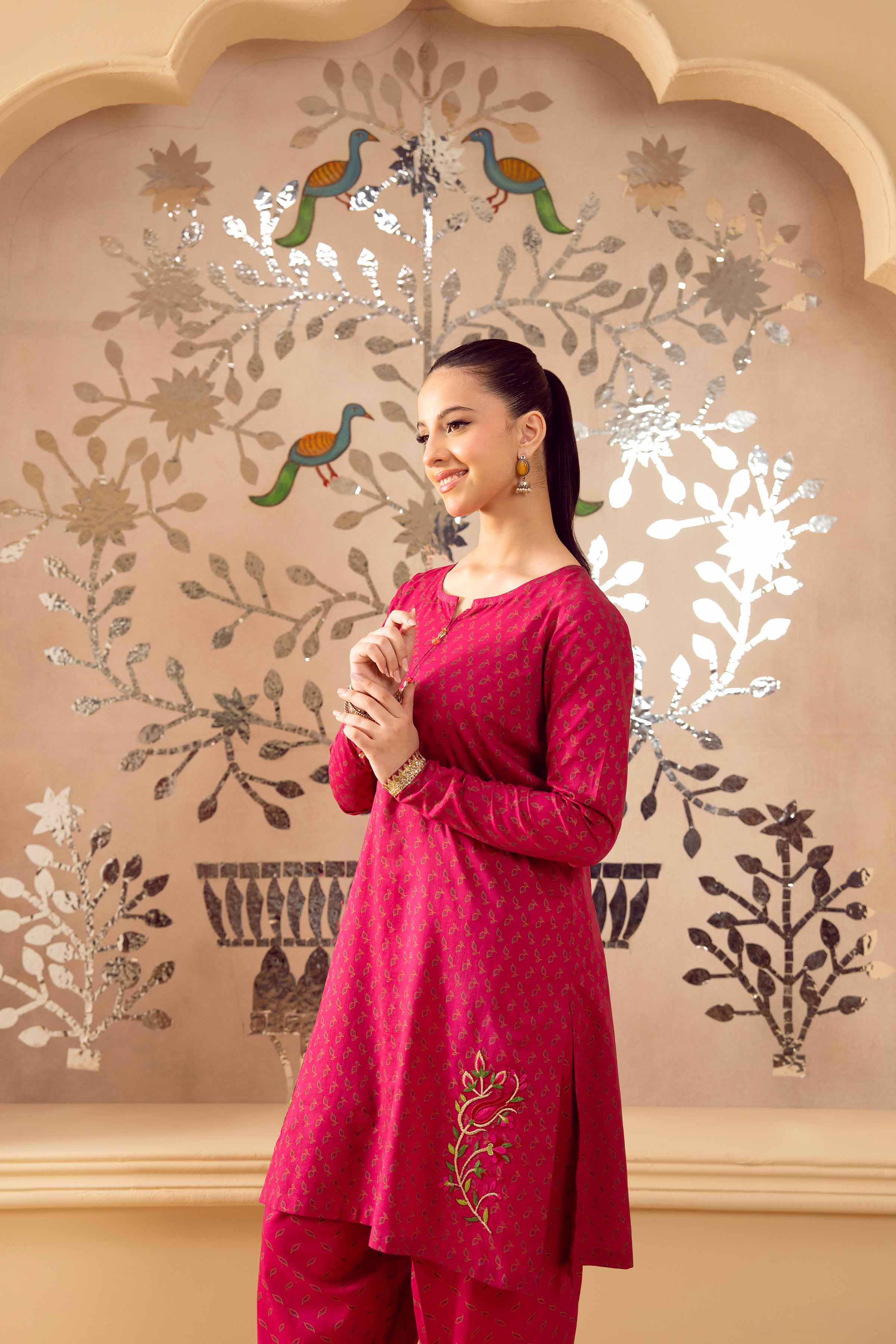 2 Piece - Printed Embroidered Suit - PE25-347 - Image 6