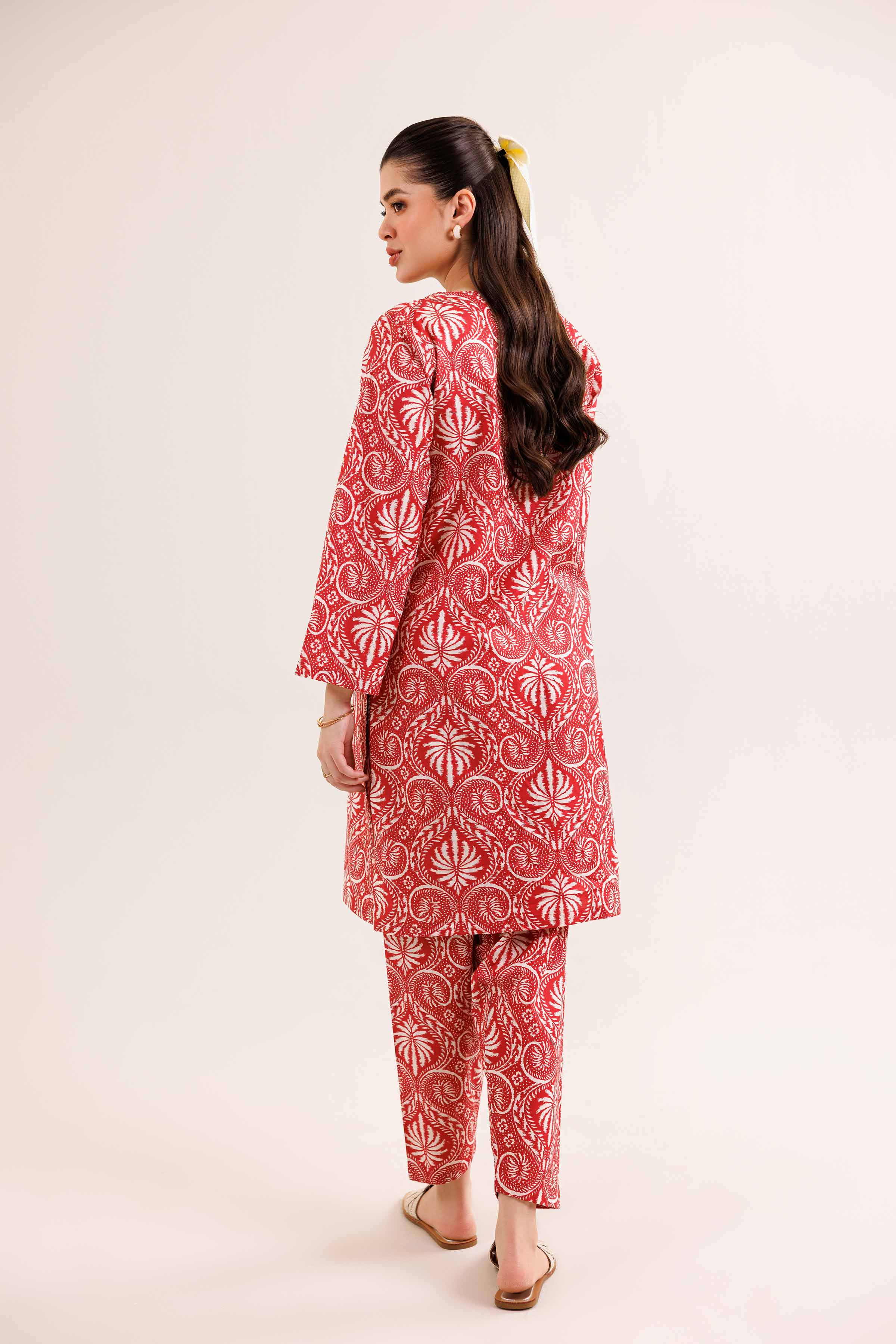 2 Piece - Printed Embroidered Suit - PE25-351 - Image 3
