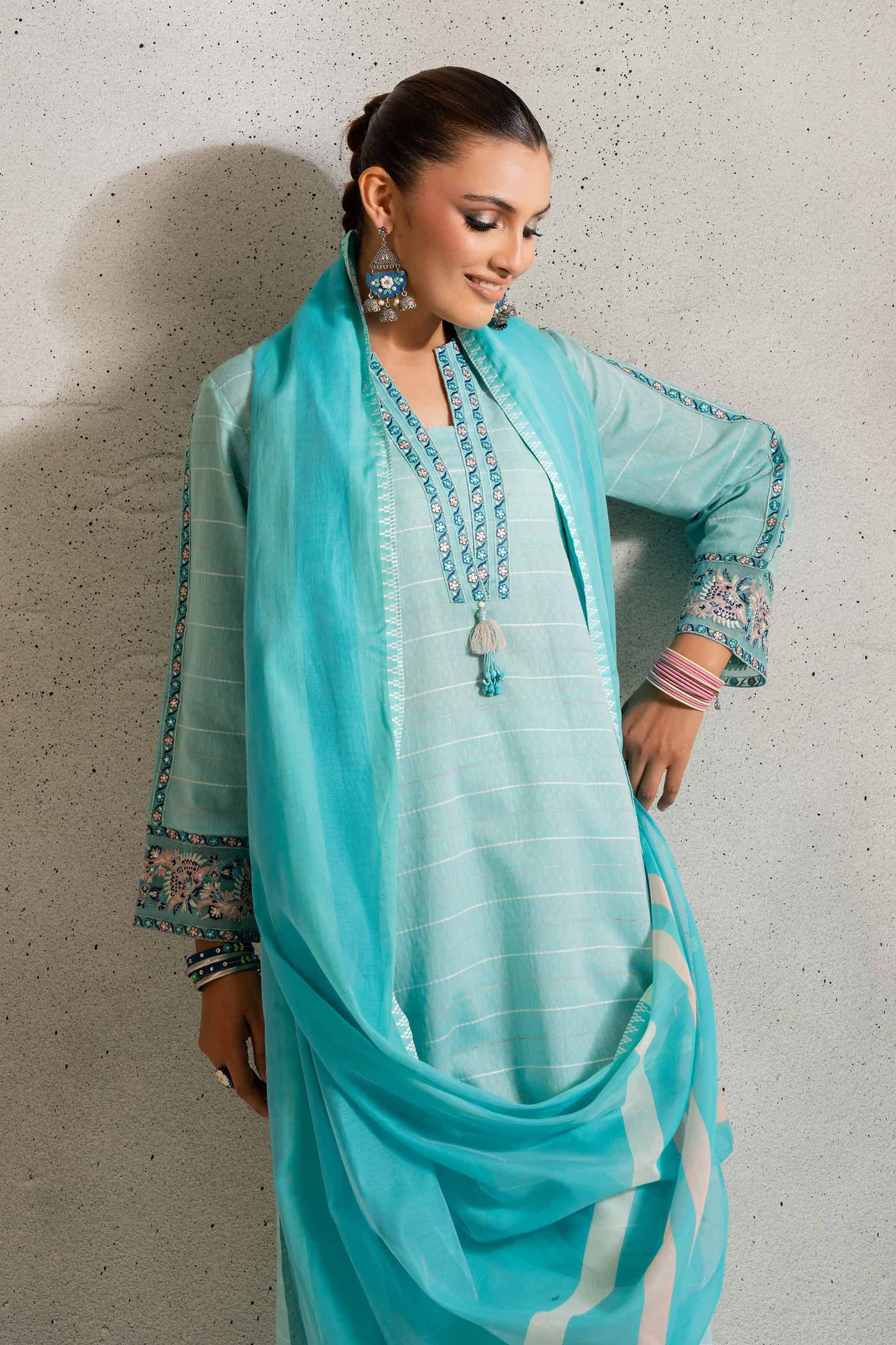 3 Piece - Embroidered Suit - PE25-354 - Image 2