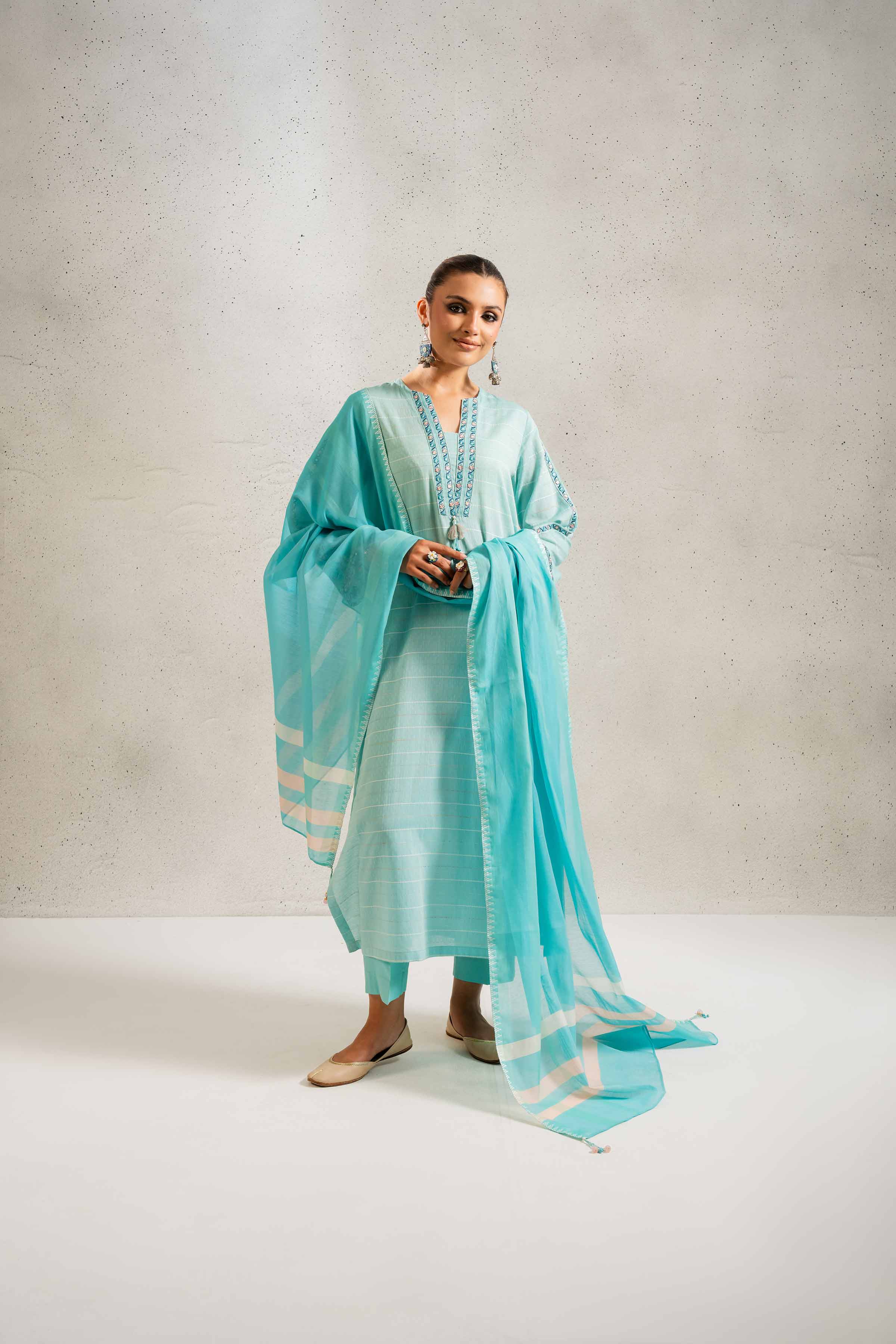 3 Piece - Embroidered Suit - PE25-354 - Image 5