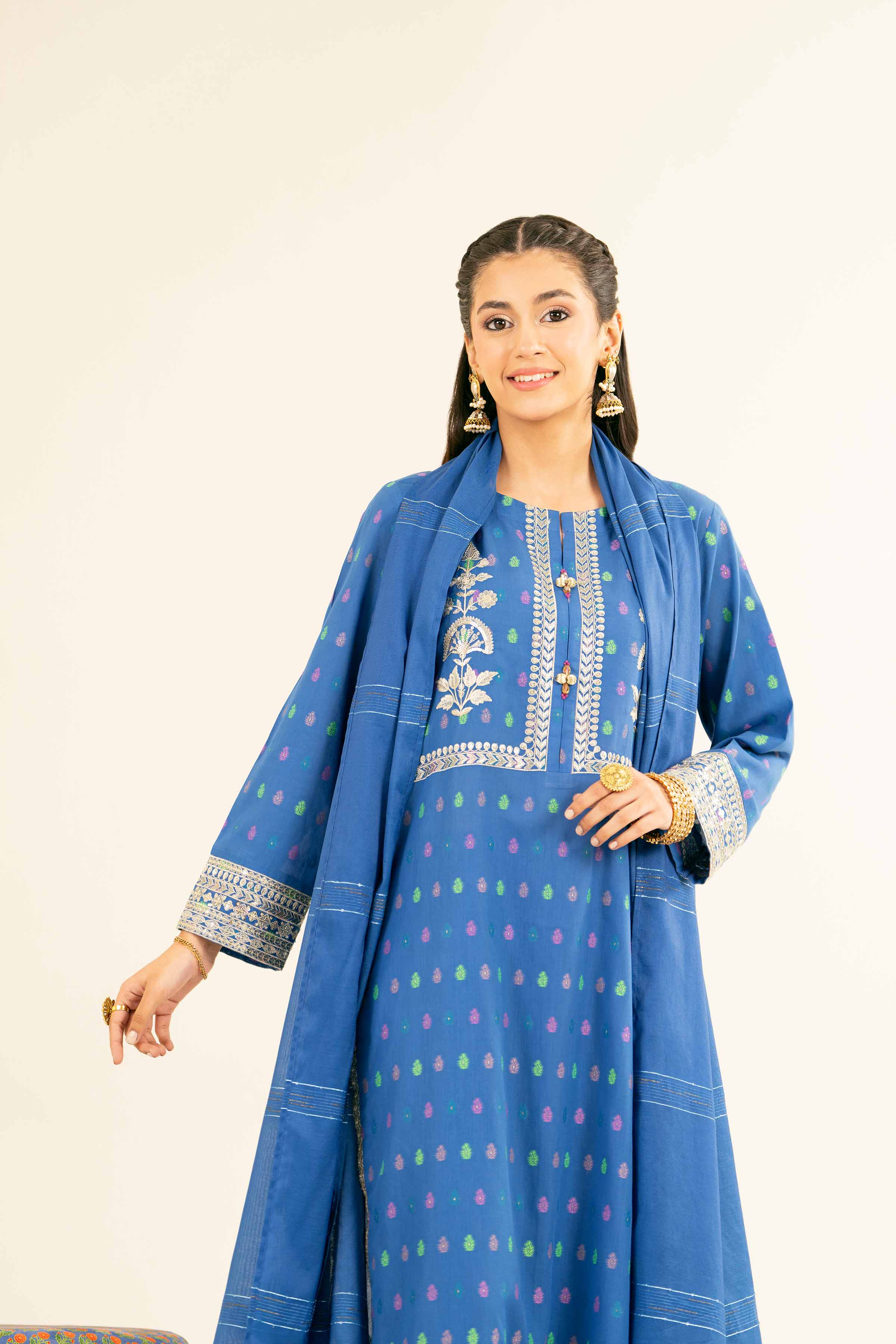 3 Piece - Embroidered Suit - PE25-355 - Image 5