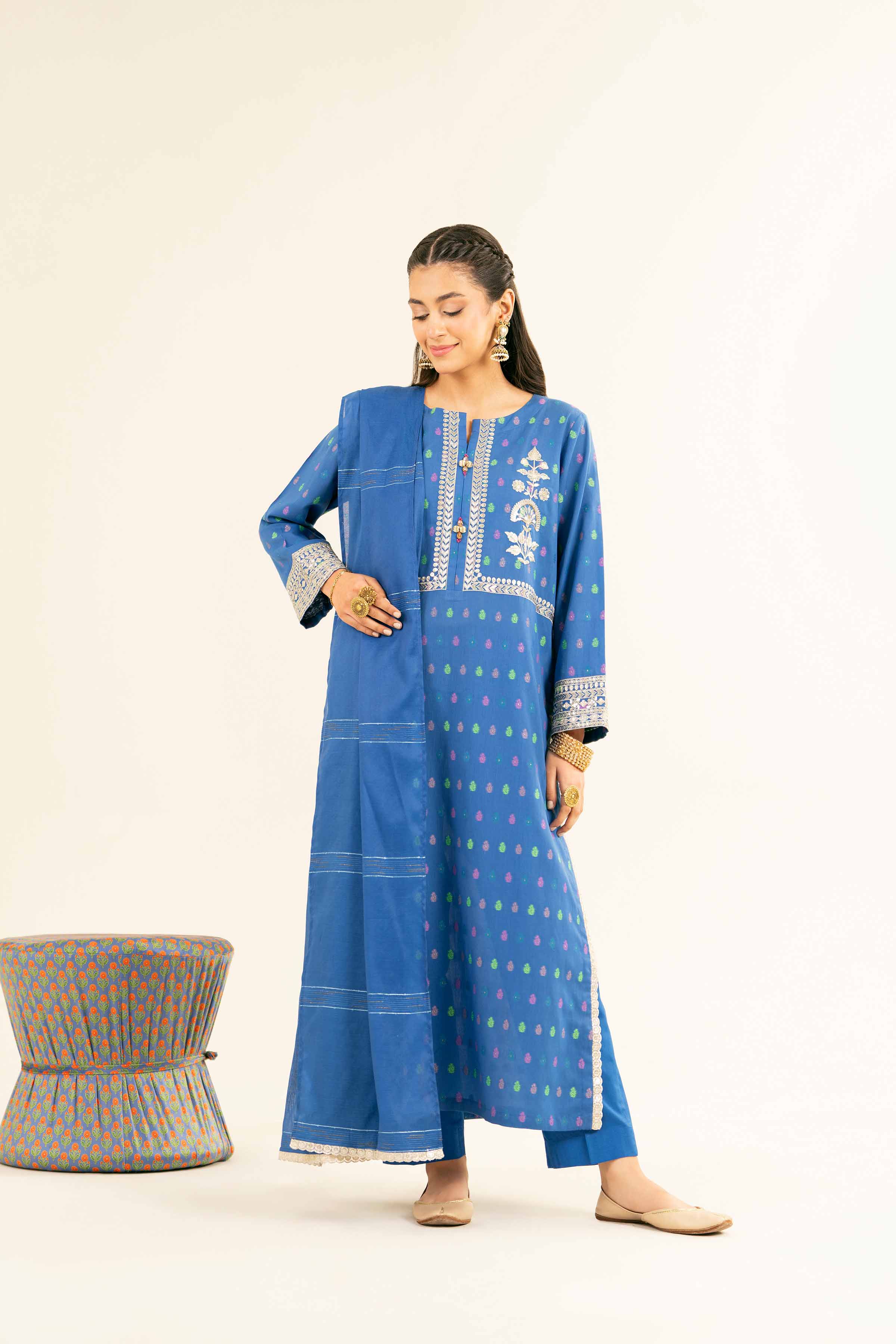 3 Piece - Embroidered Suit - PE25-355 - Image 6