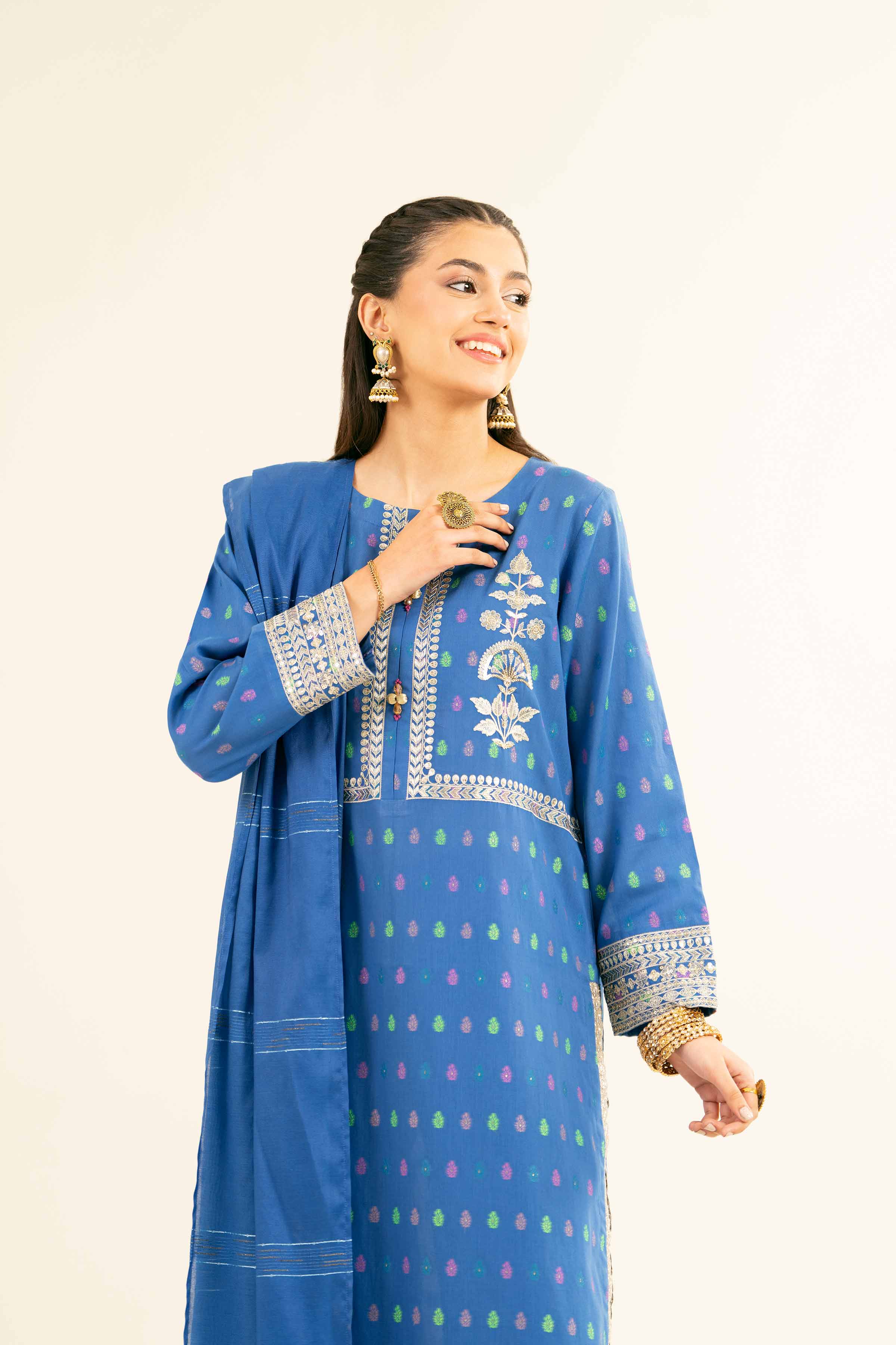 3 Piece - Embroidered Suit - PE25-355 - Image 7