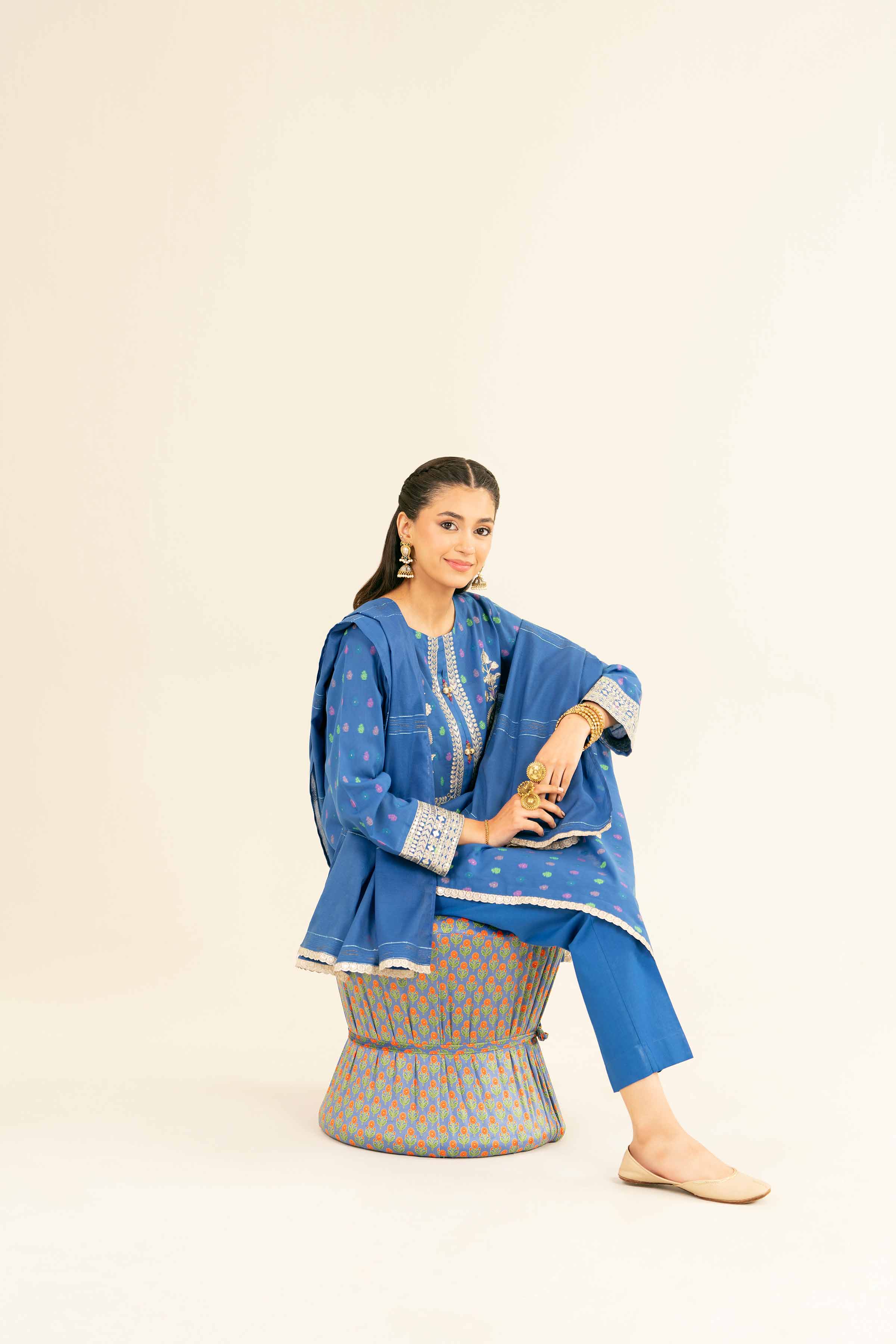 3 Piece - Embroidered Suit - PE25-355 - Image 8