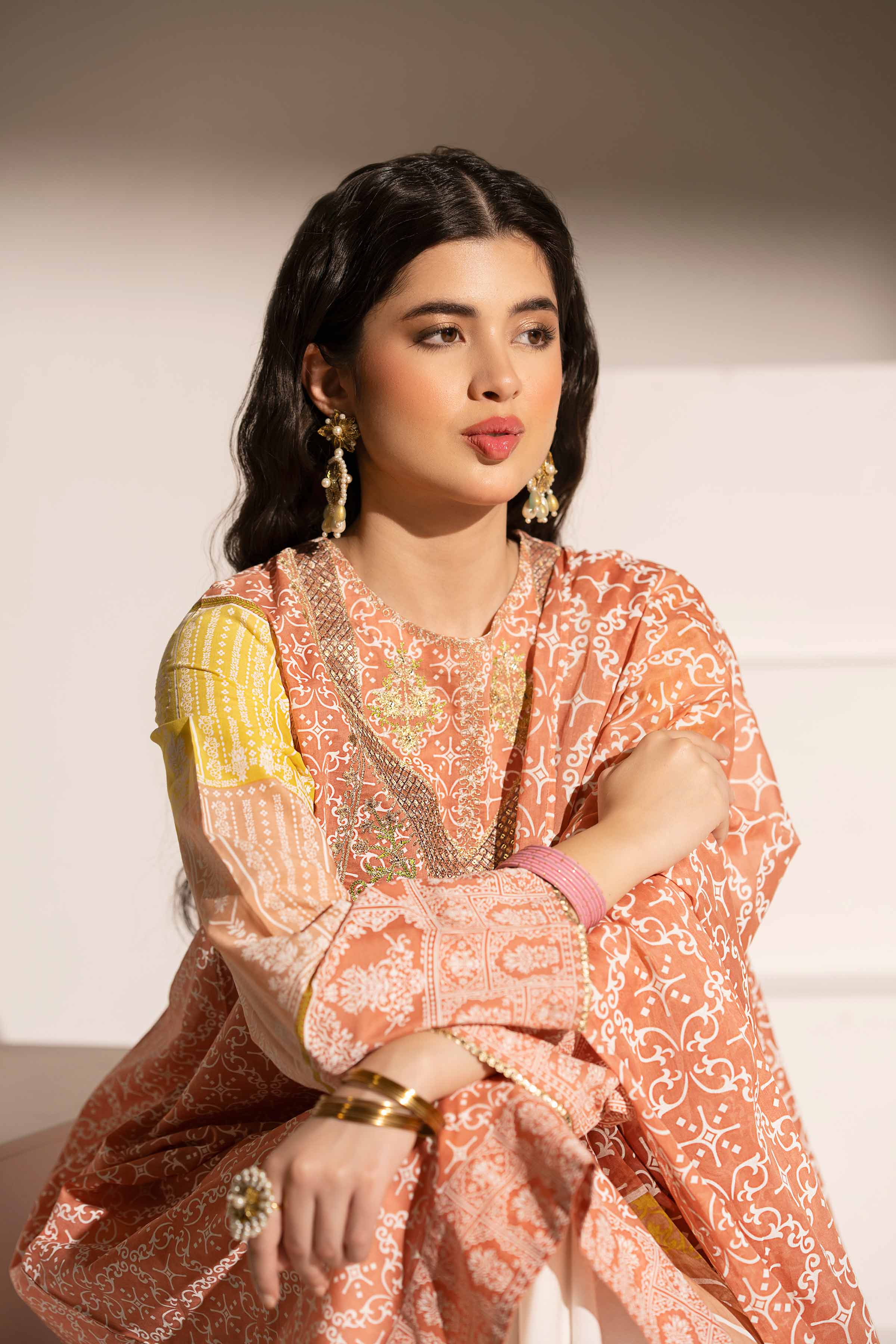 2 Piece - Printed Embroidered Suit - PE25-357 - Image 4