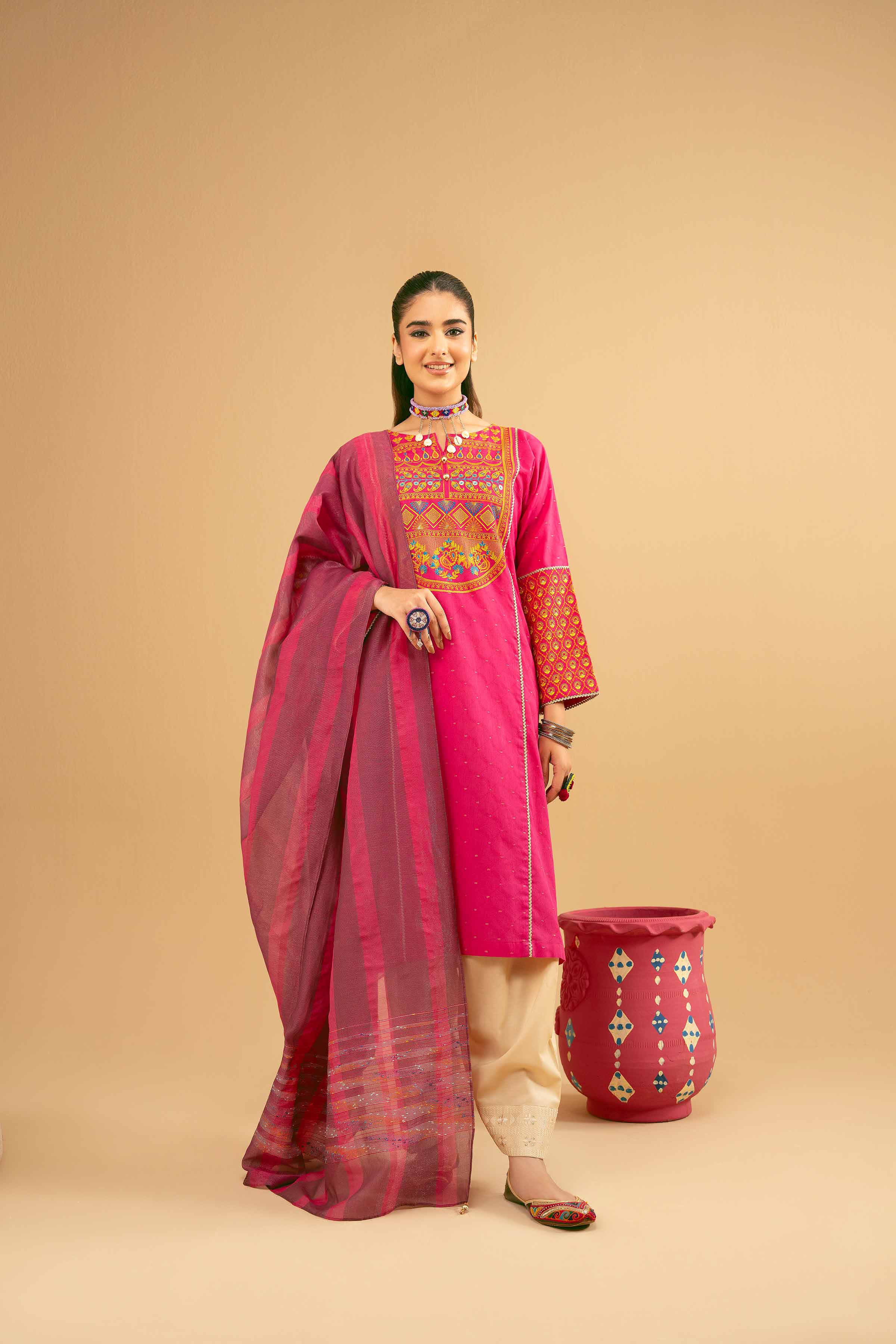 2 Piece - Embroidered Suit - PE25-361 - Image 5