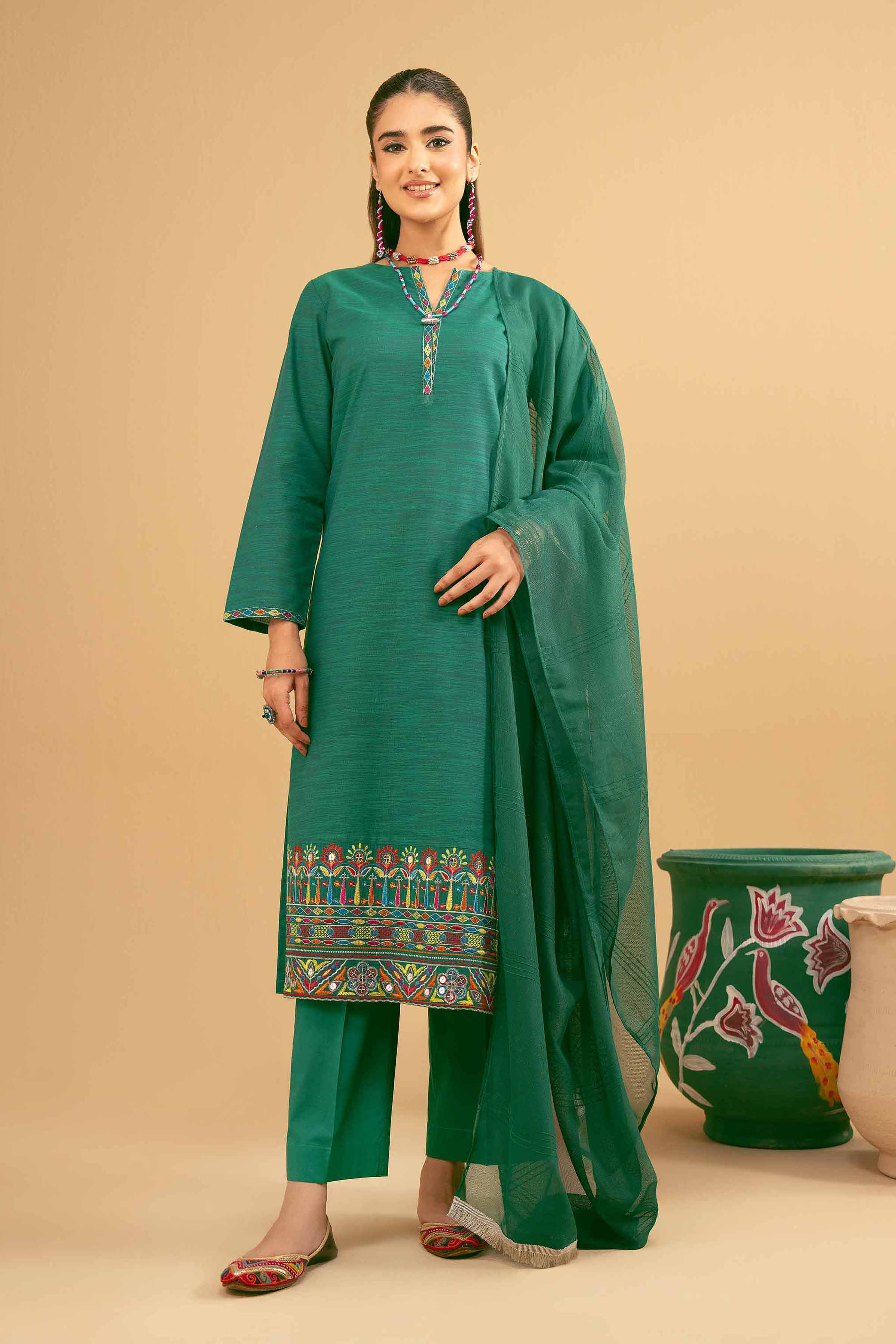 3 Piece - Embroidered Suit - PE25-362 - Image 2