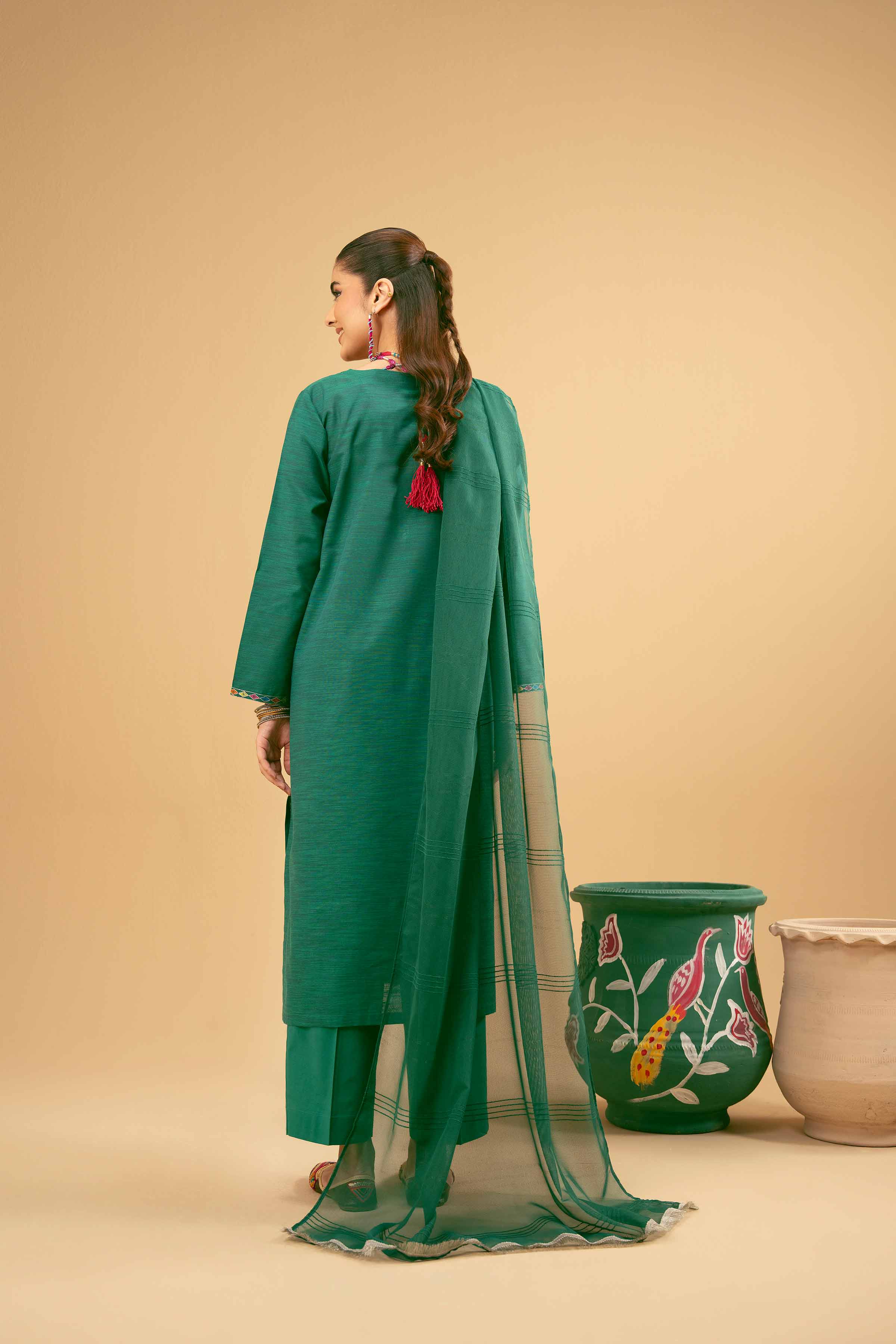 3 Piece - Embroidered Suit - PE25-362 - Image 3