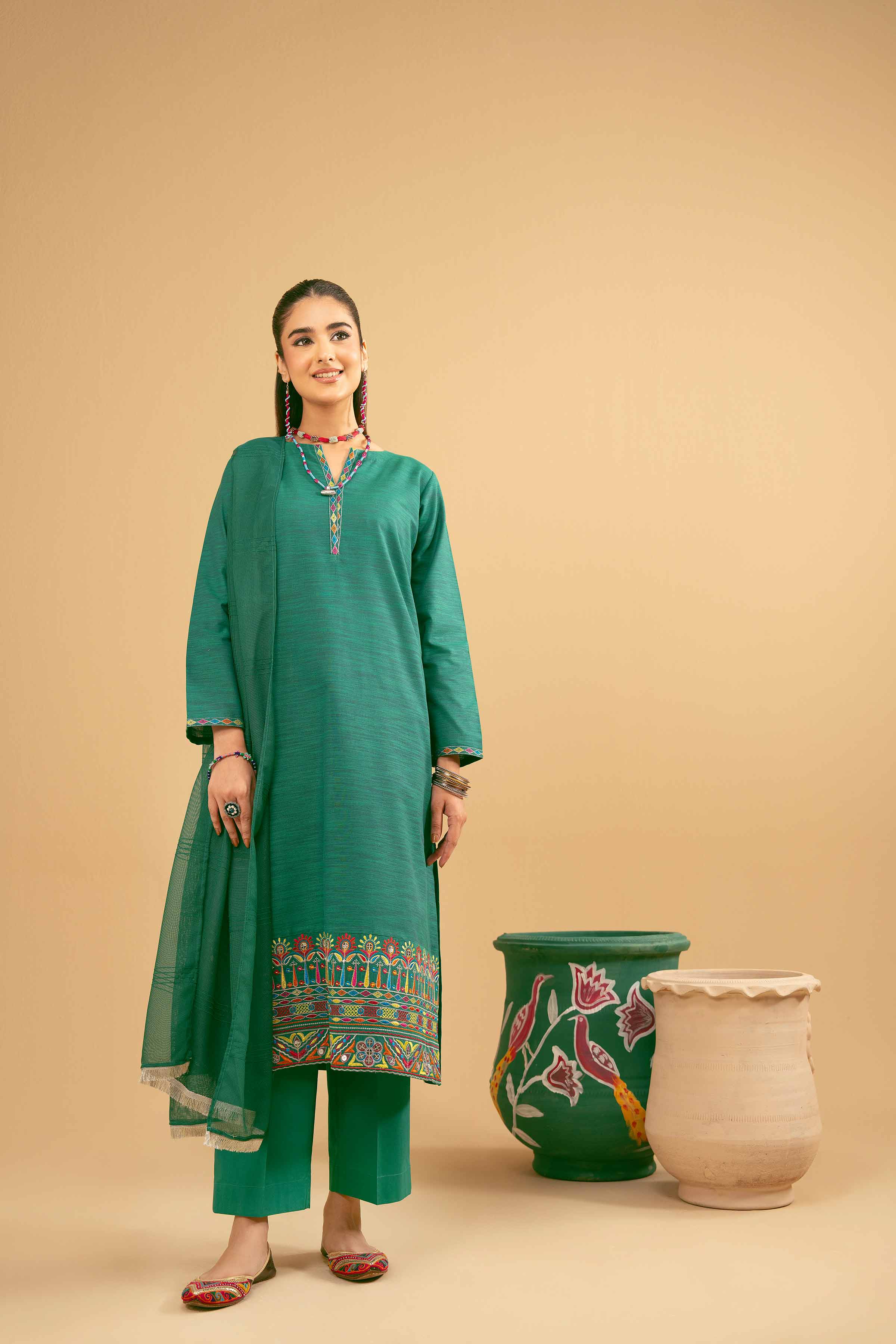 3 Piece - Embroidered Suit - PE25-362 - Image 4