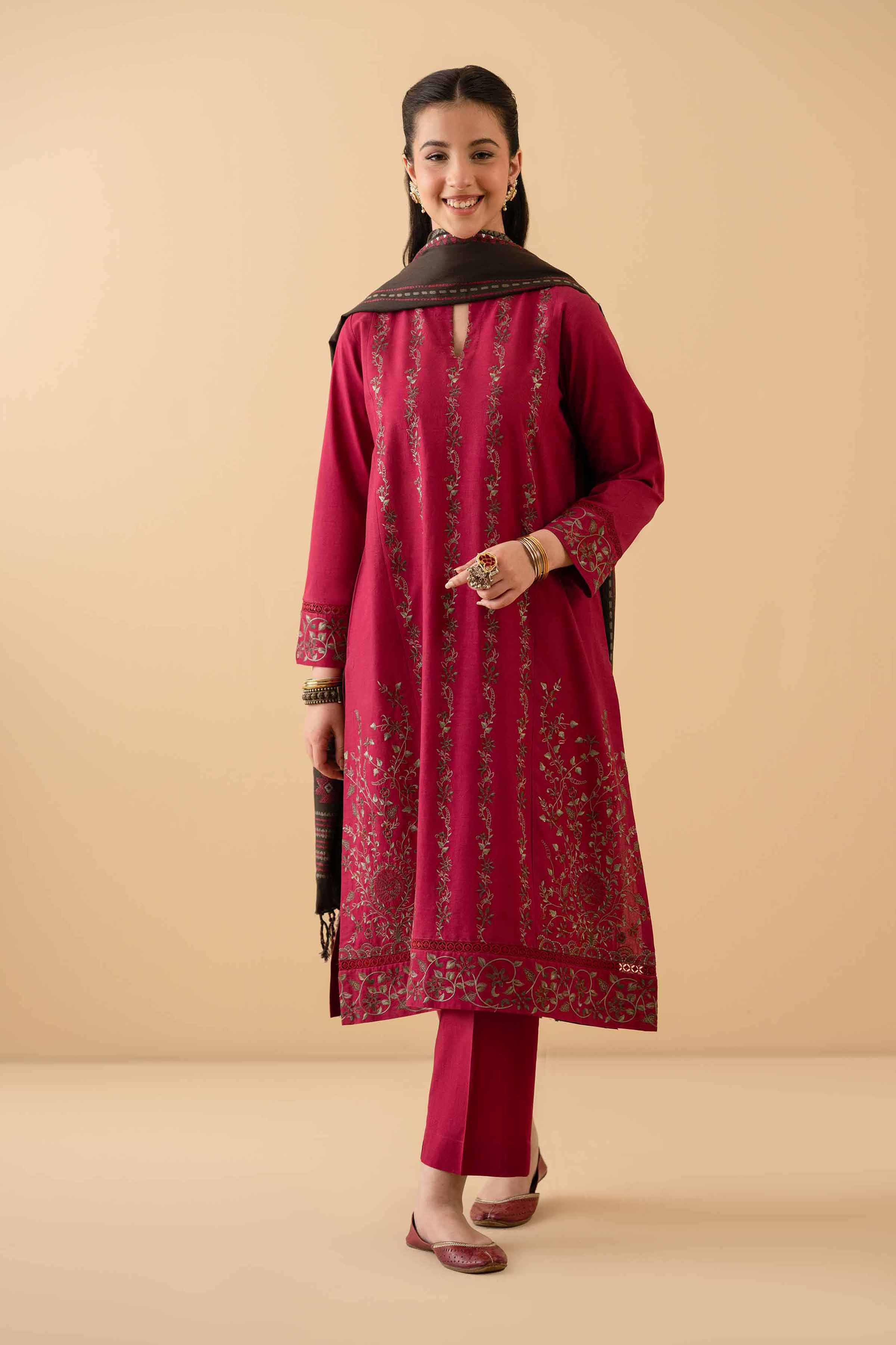 3 Piece - Embroidered Suit - PE25-368