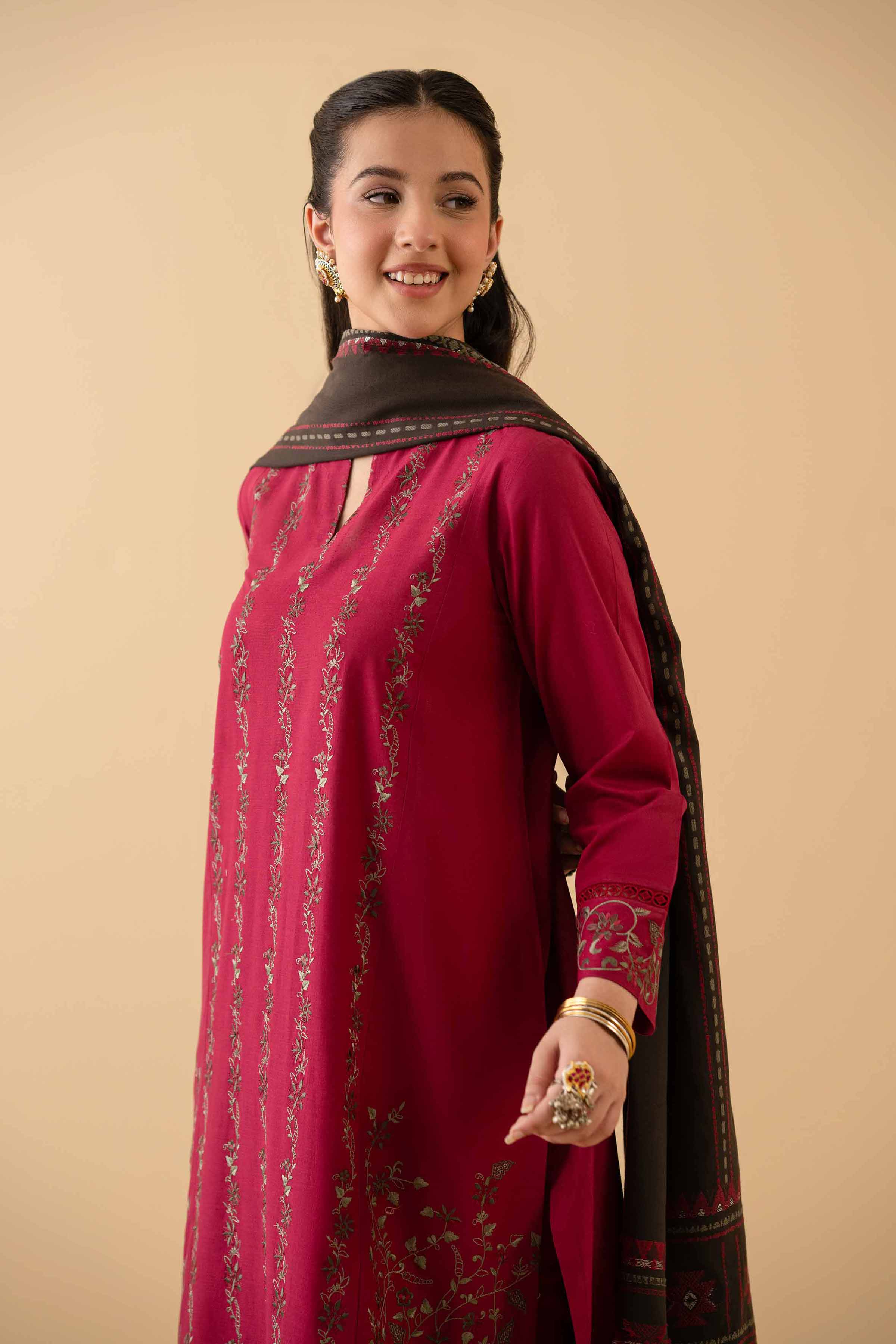 3 Piece - Embroidered Suit - PE25-368 - Image 2