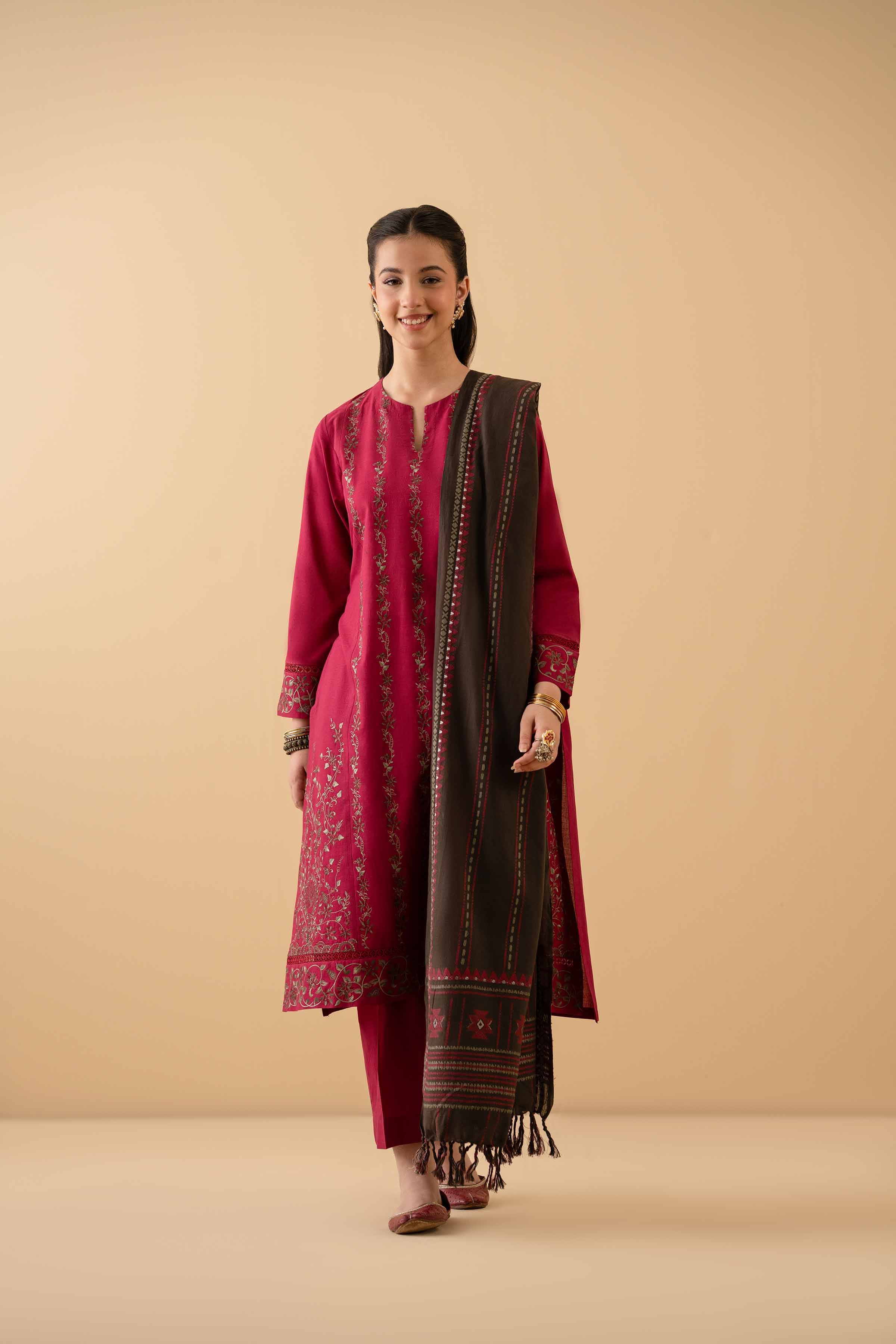 3 Piece - Embroidered Suit - PE25-368 - Image 4