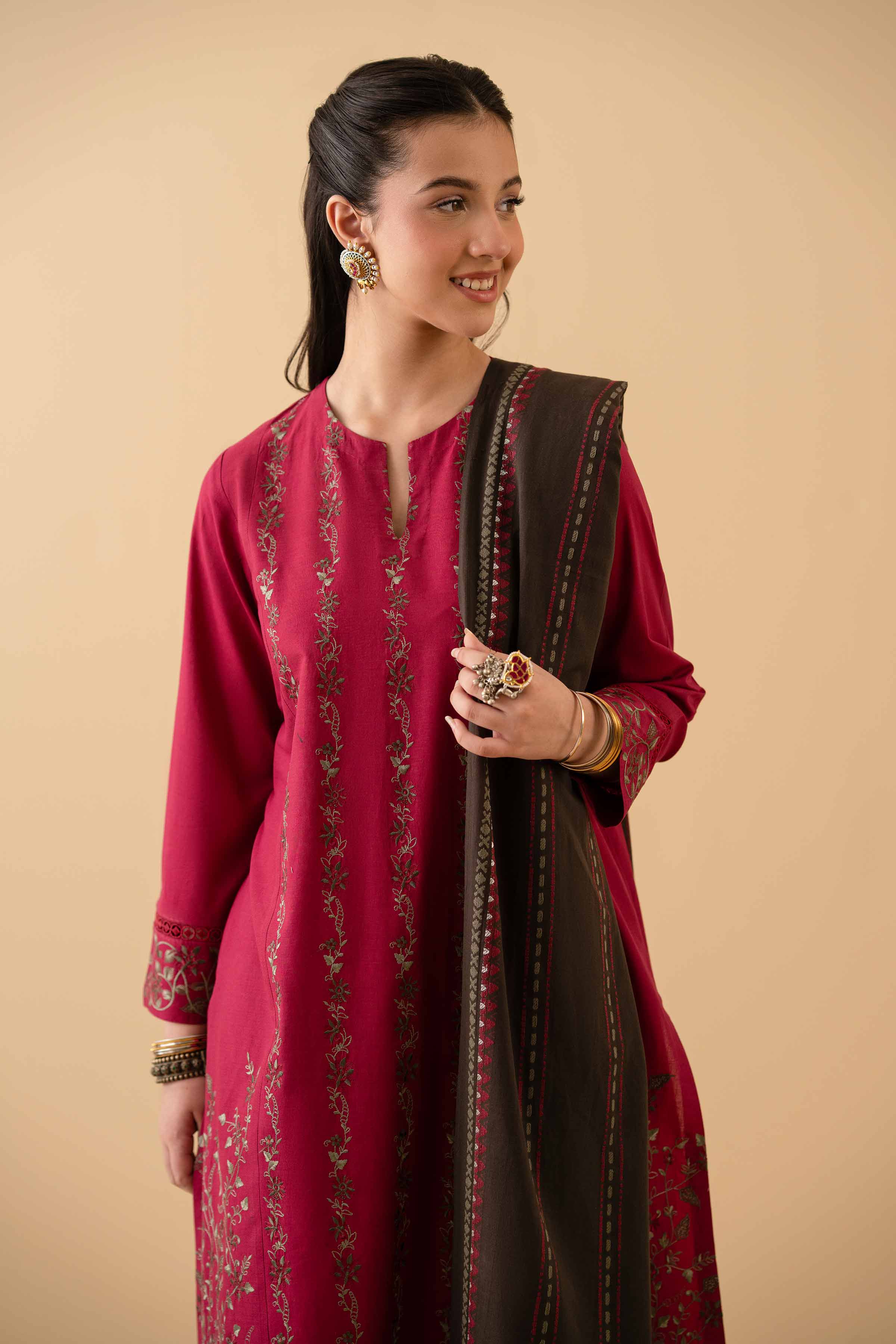3 Piece - Embroidered Suit - PE25-368 - Image 5