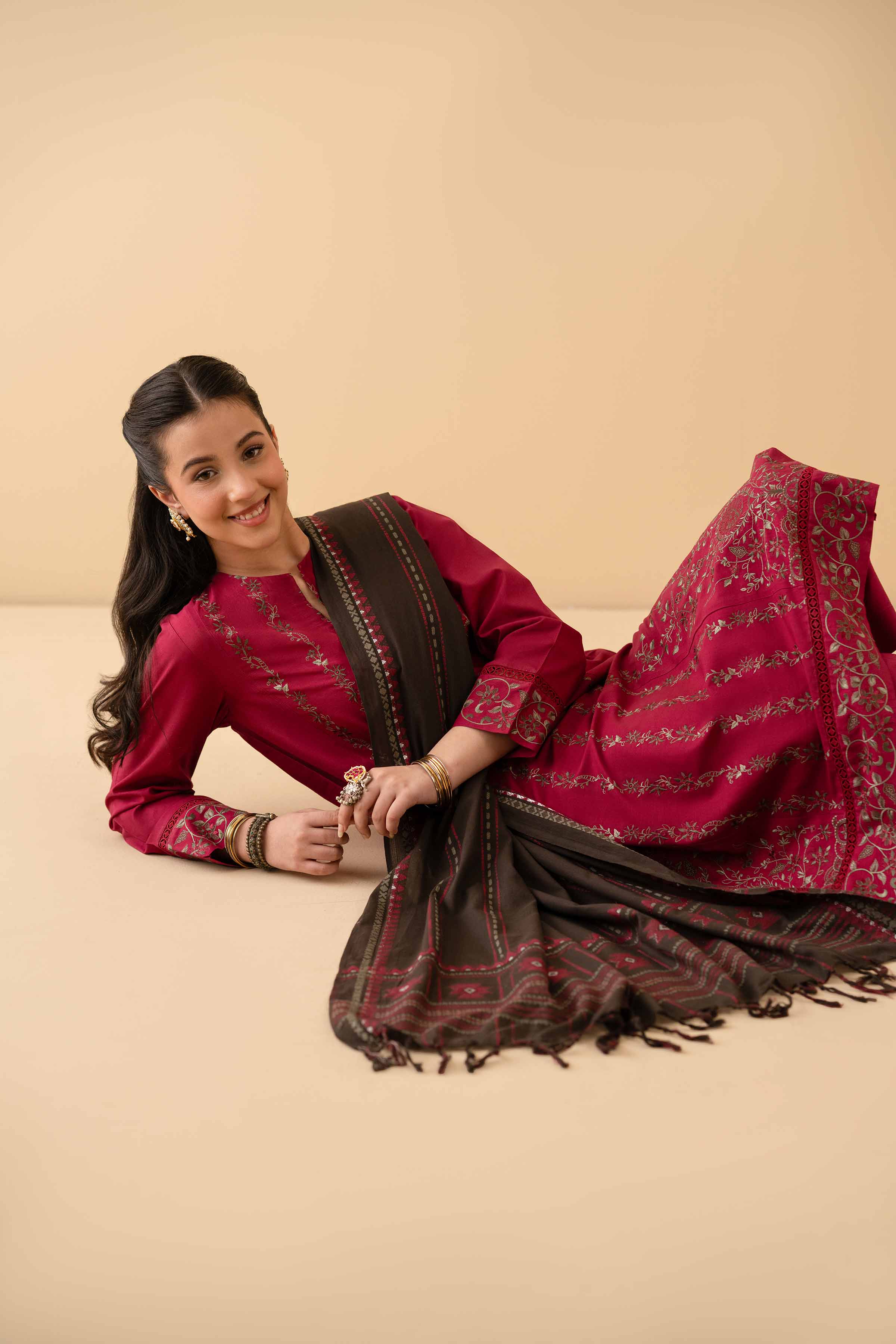 3 Piece - Embroidered Suit - PE25-368 - Image 6
