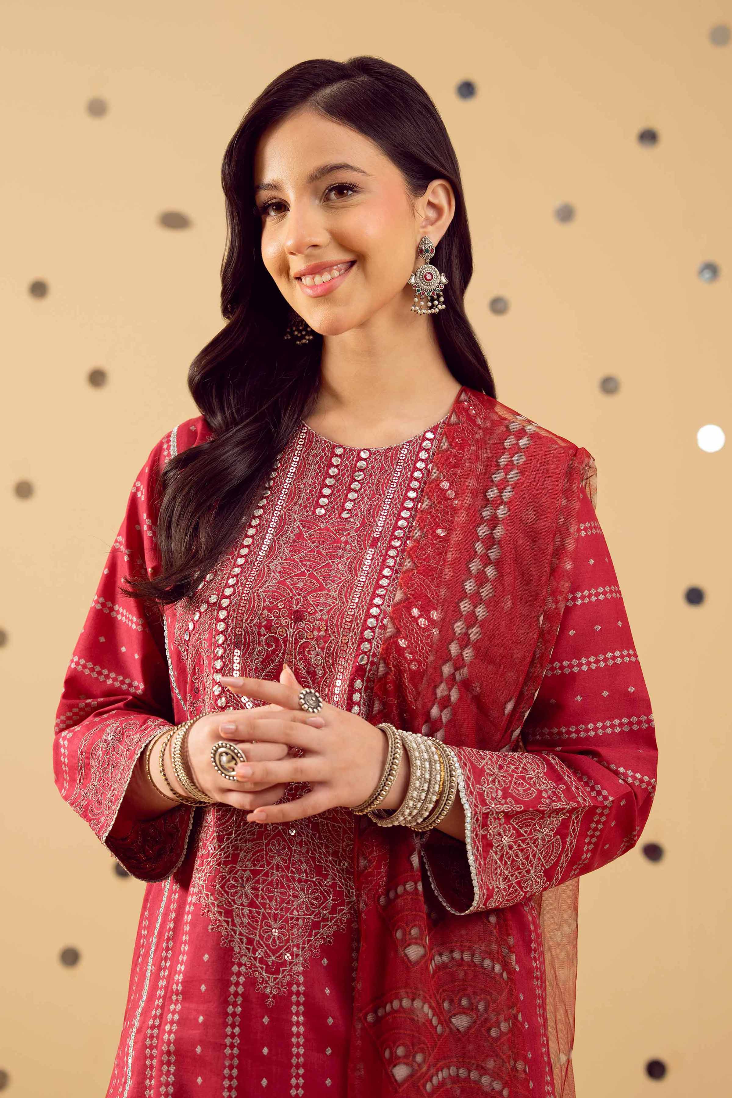 2 Piece - Printed Embroidered Suit - PE25-389 - Image 2
