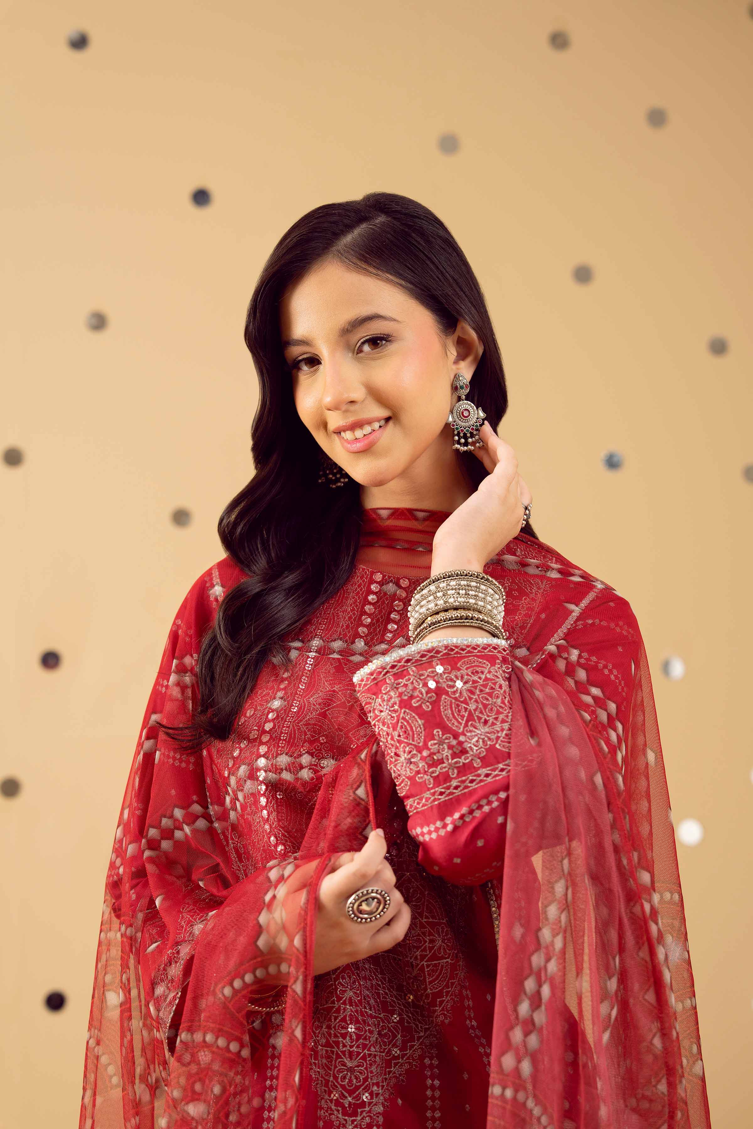 2 Piece - Printed Embroidered Suit - PE25-389 - Image 6