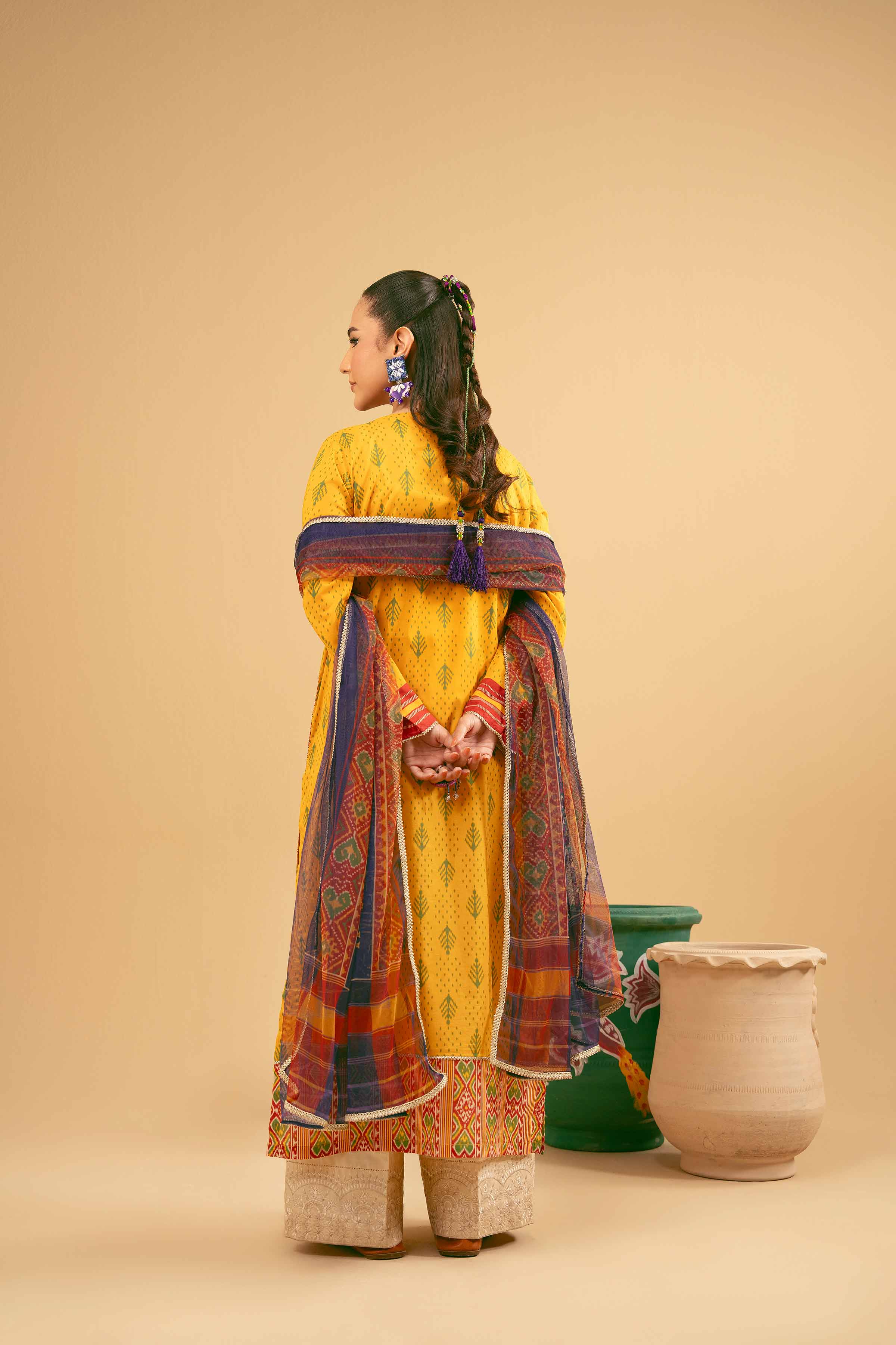 2 Piece - Printed Embroidered Suit - PE25-395 - Image 12