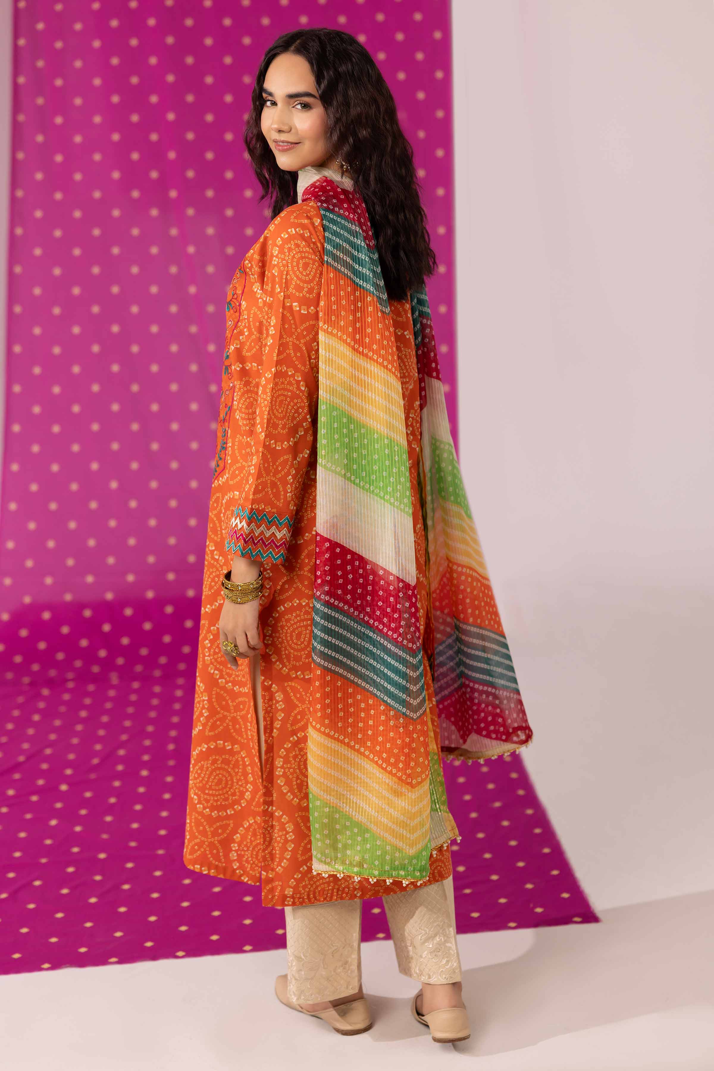 2 Piece - Printed Embroidered Suit - PE25-412 - Image 3