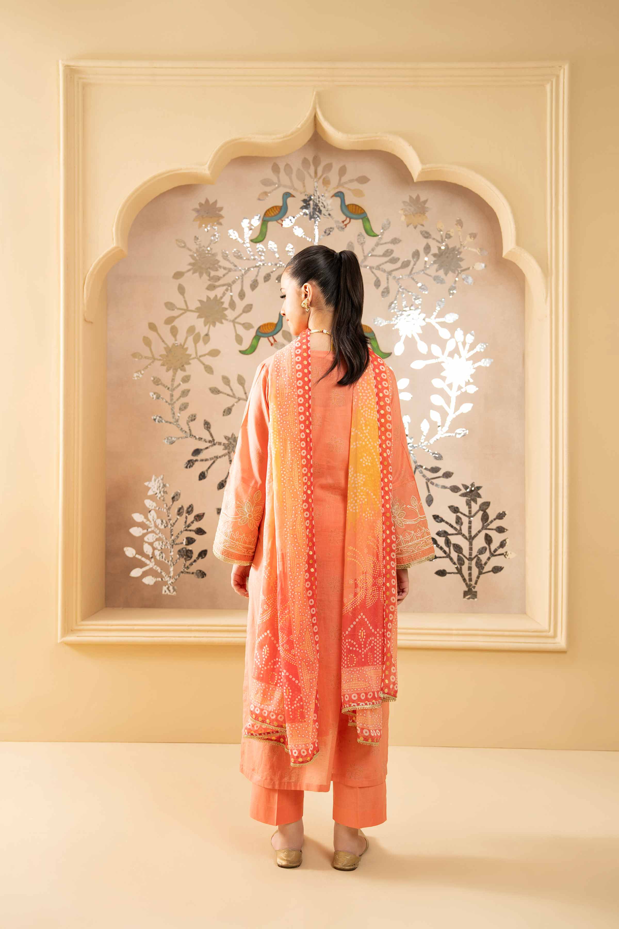 3 Piece - Printed Embroidered Suit - PE25-418 - Image 3