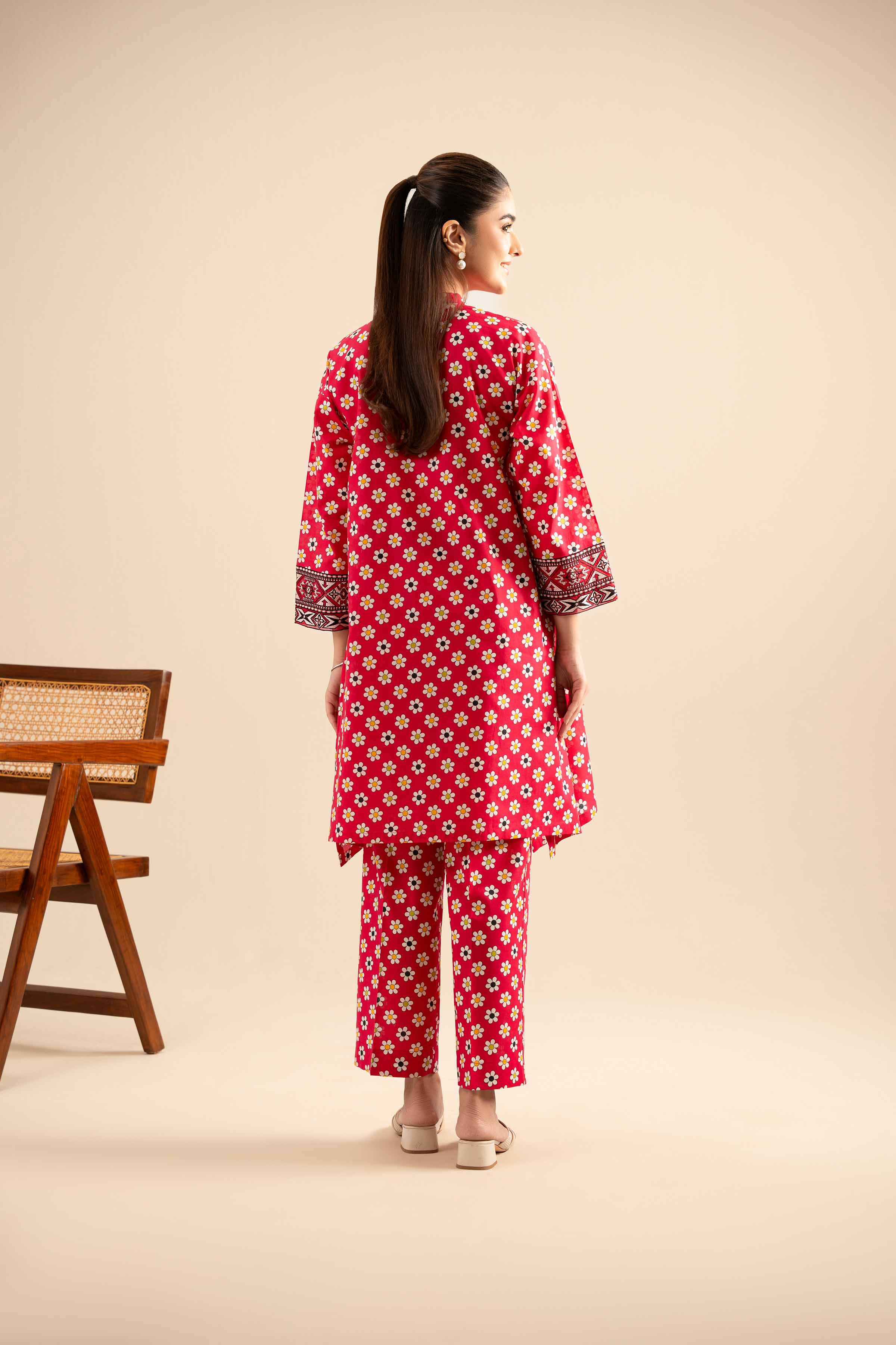 2 Piece - Printed Embroidered Suit - PE25-424 - Image 4