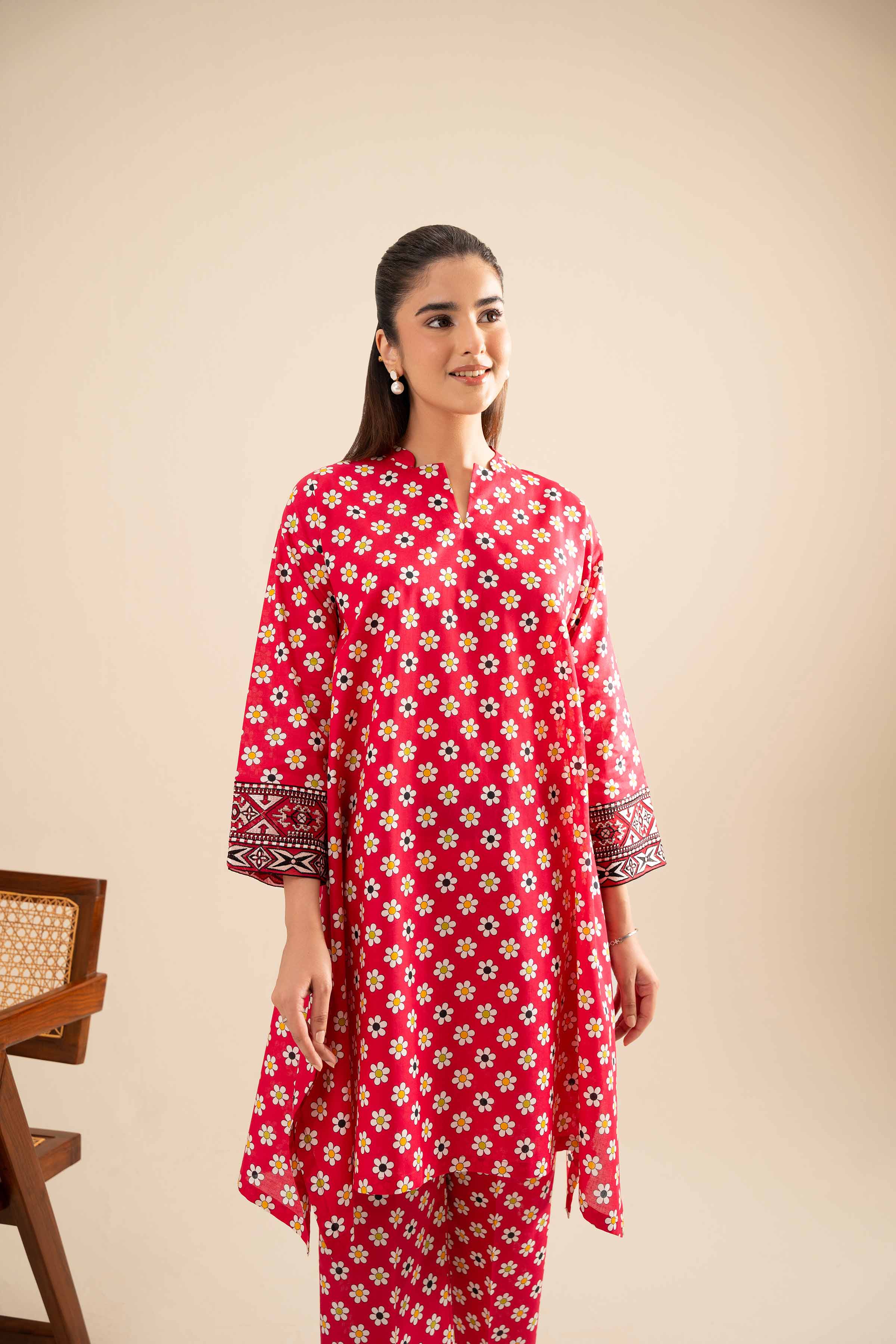 2 Piece - Printed Embroidered Suit - PE25-424 - Image 6
