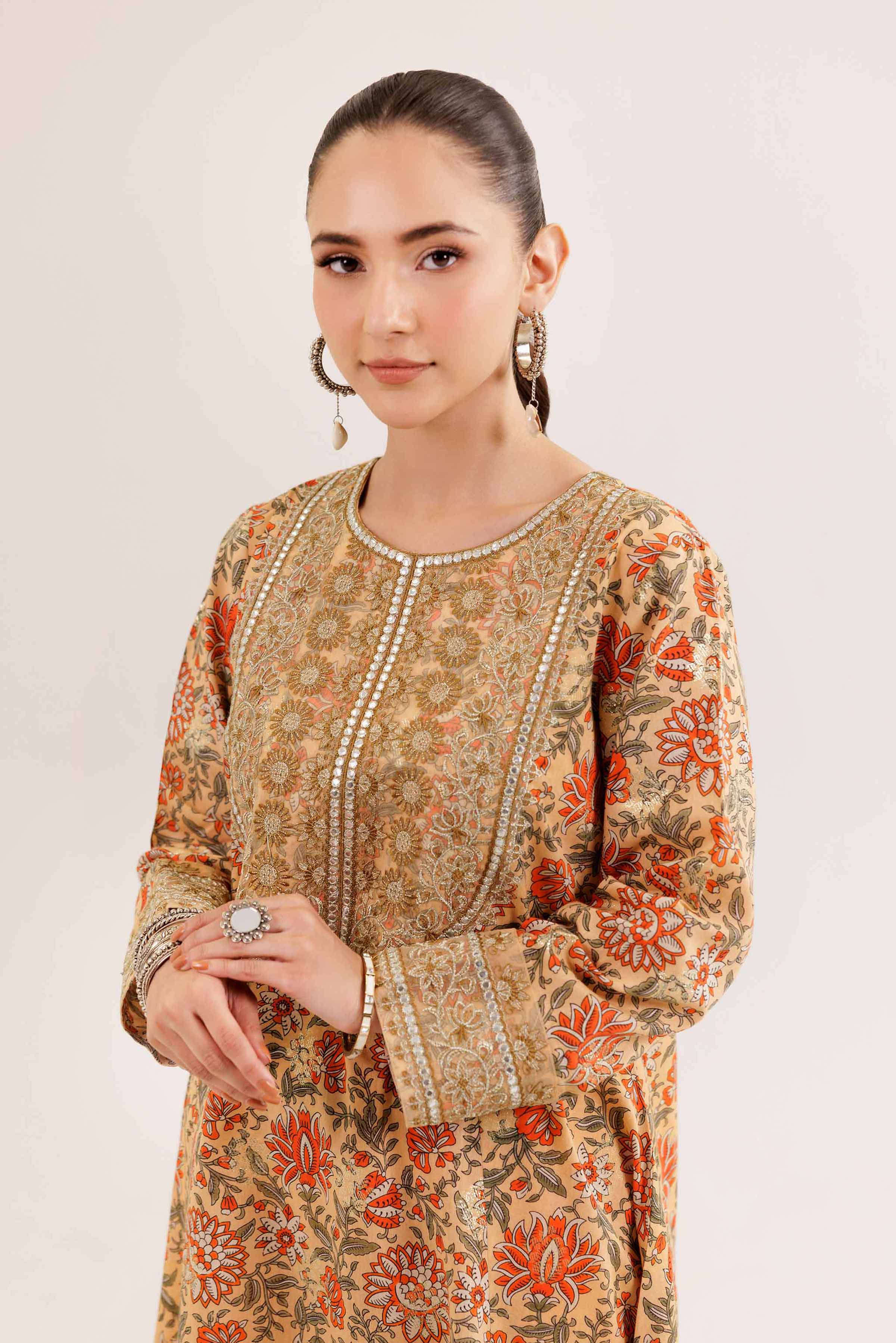 2 Piece - Printed Embroidered Suit - PE25-427 - Image 2