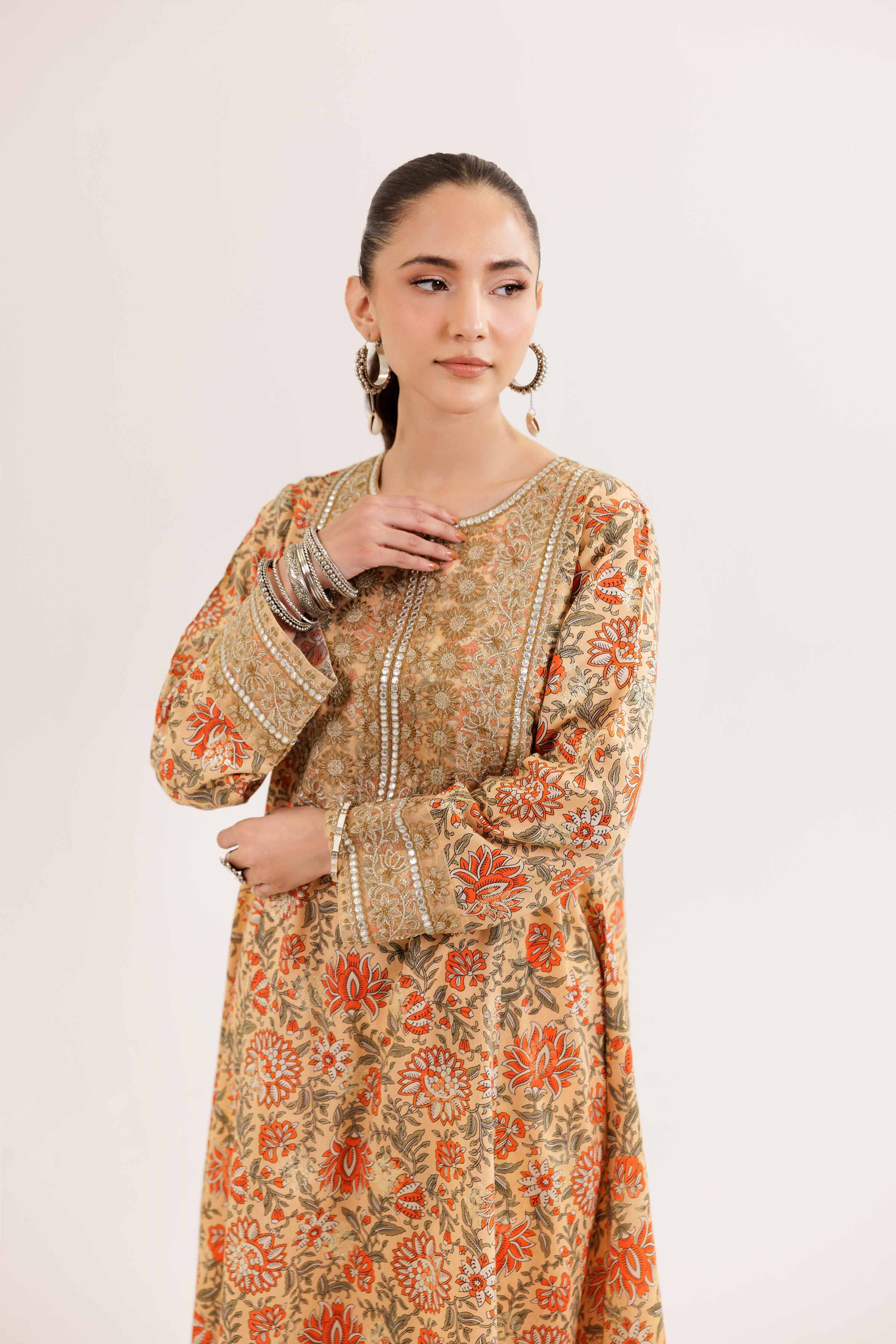 2 Piece - Printed Embroidered Suit - PE25-427 - Image 4