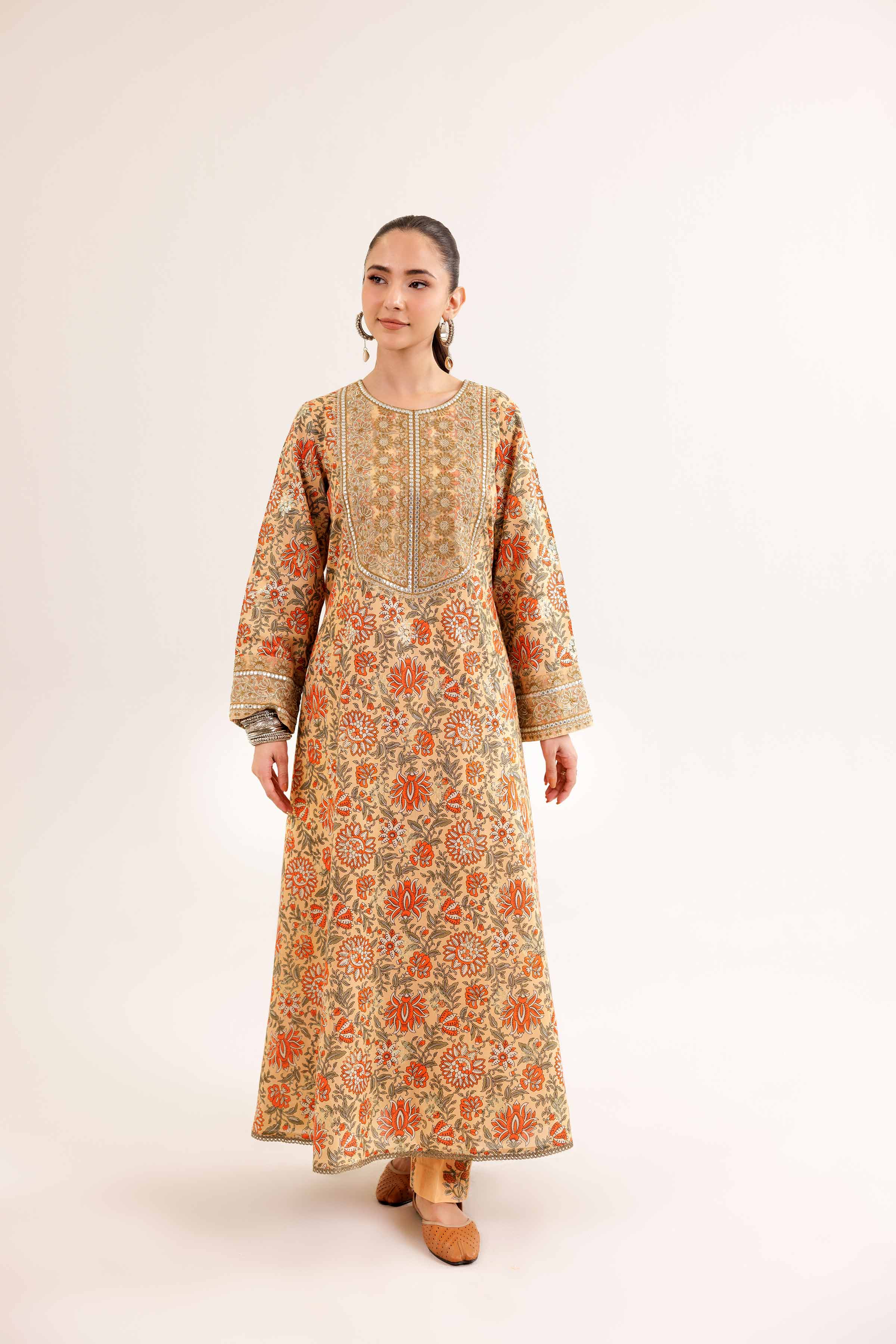 2 Piece - Printed Embroidered Suit - PE25-427 - Image 5