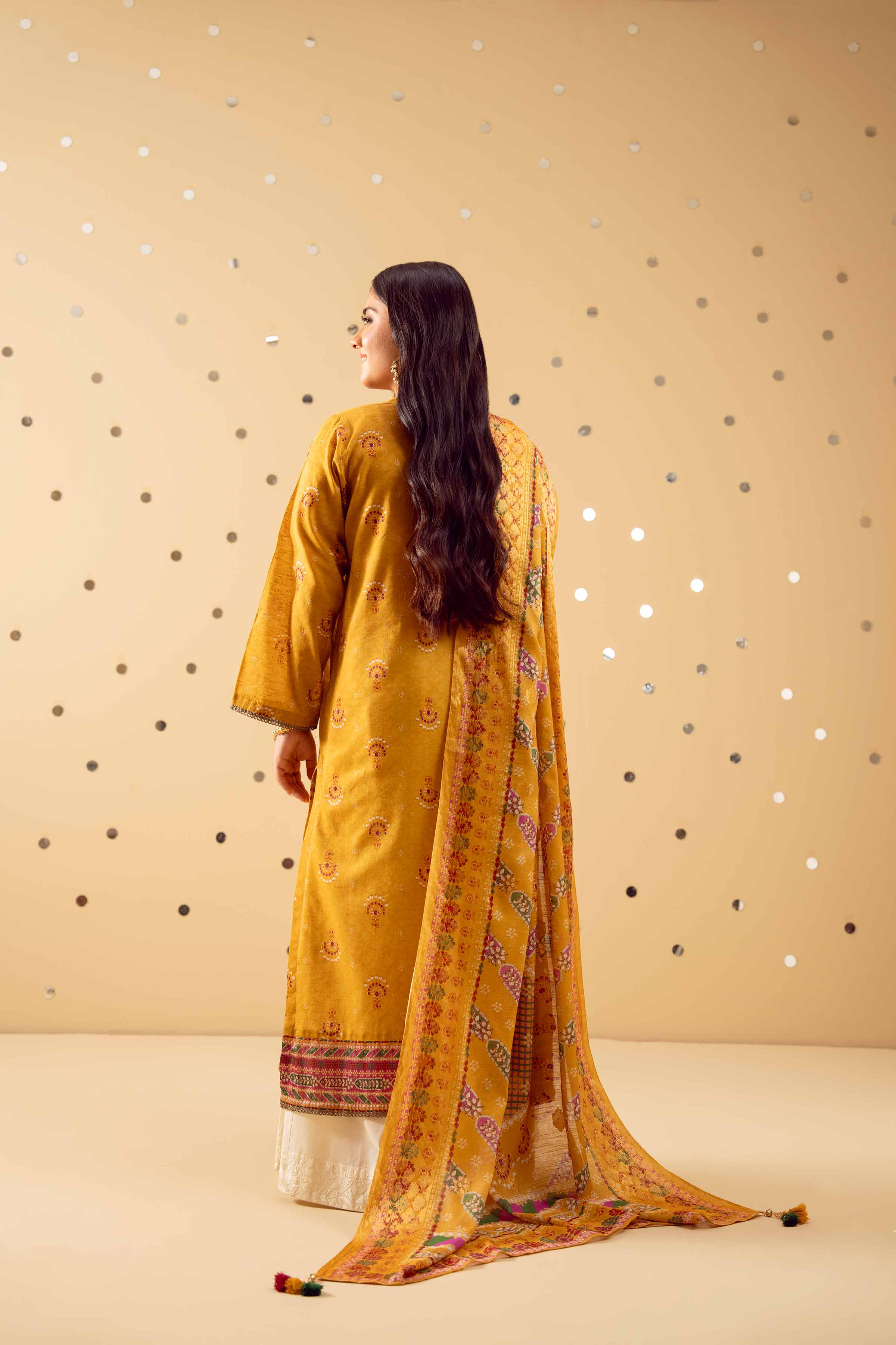 2 Piece - Printed Embroidered Suit - PE25-428 - Image 3