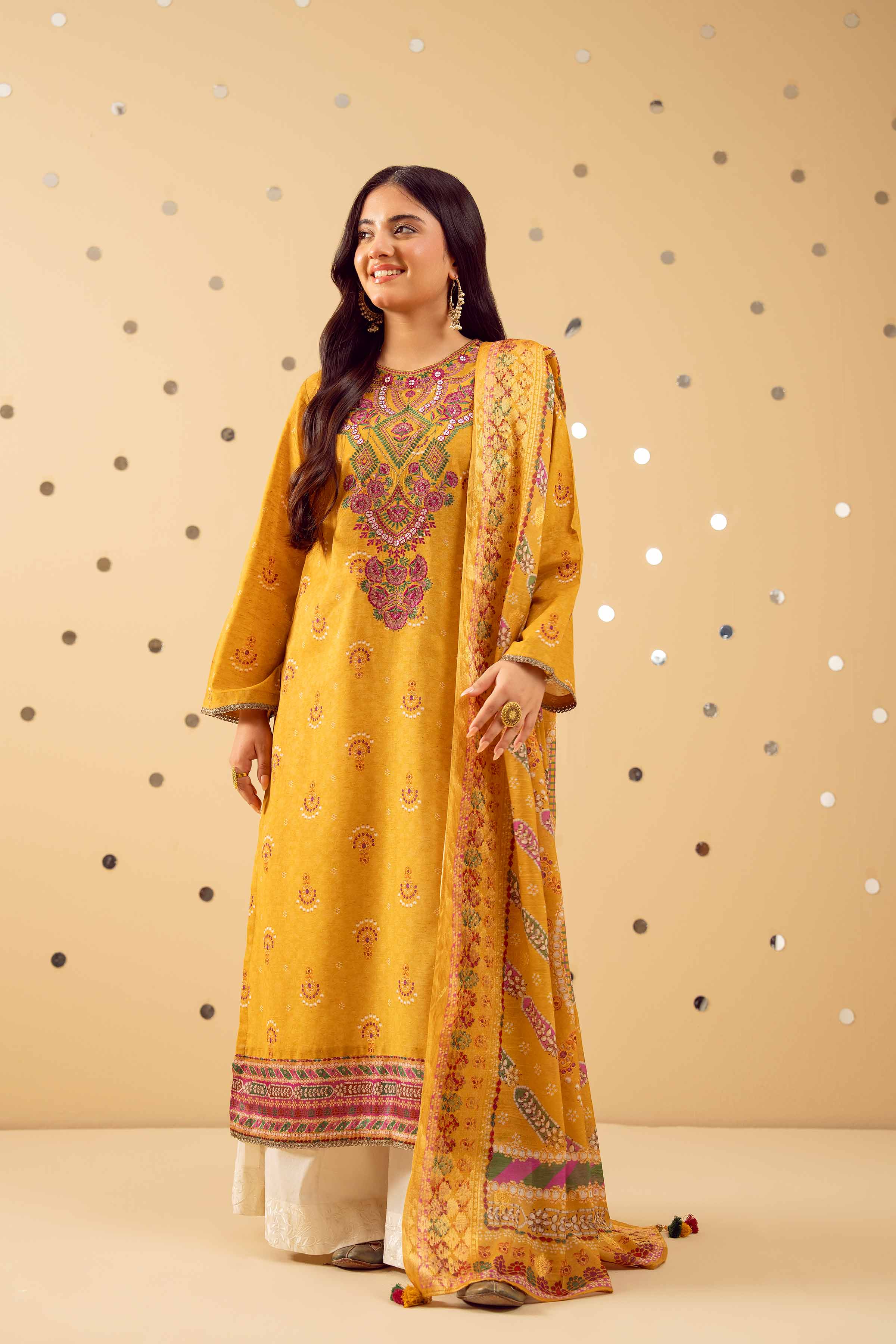 2 Piece - Printed Embroidered Suit - PE25-428 - Image 4