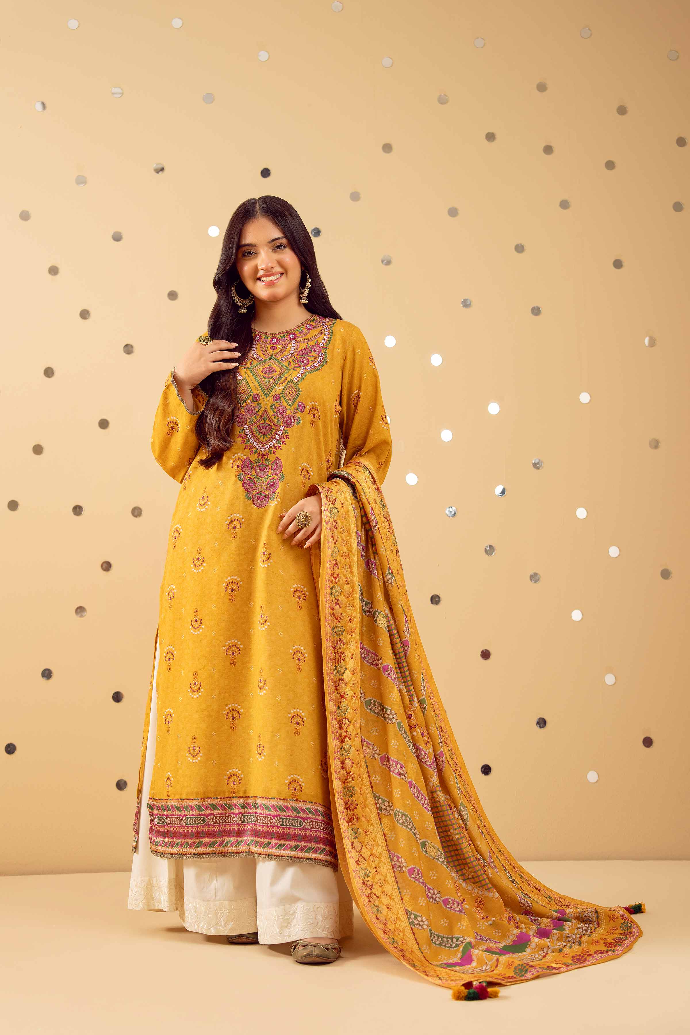 2 Piece - Printed Embroidered Suit - PE25-428 - Image 5