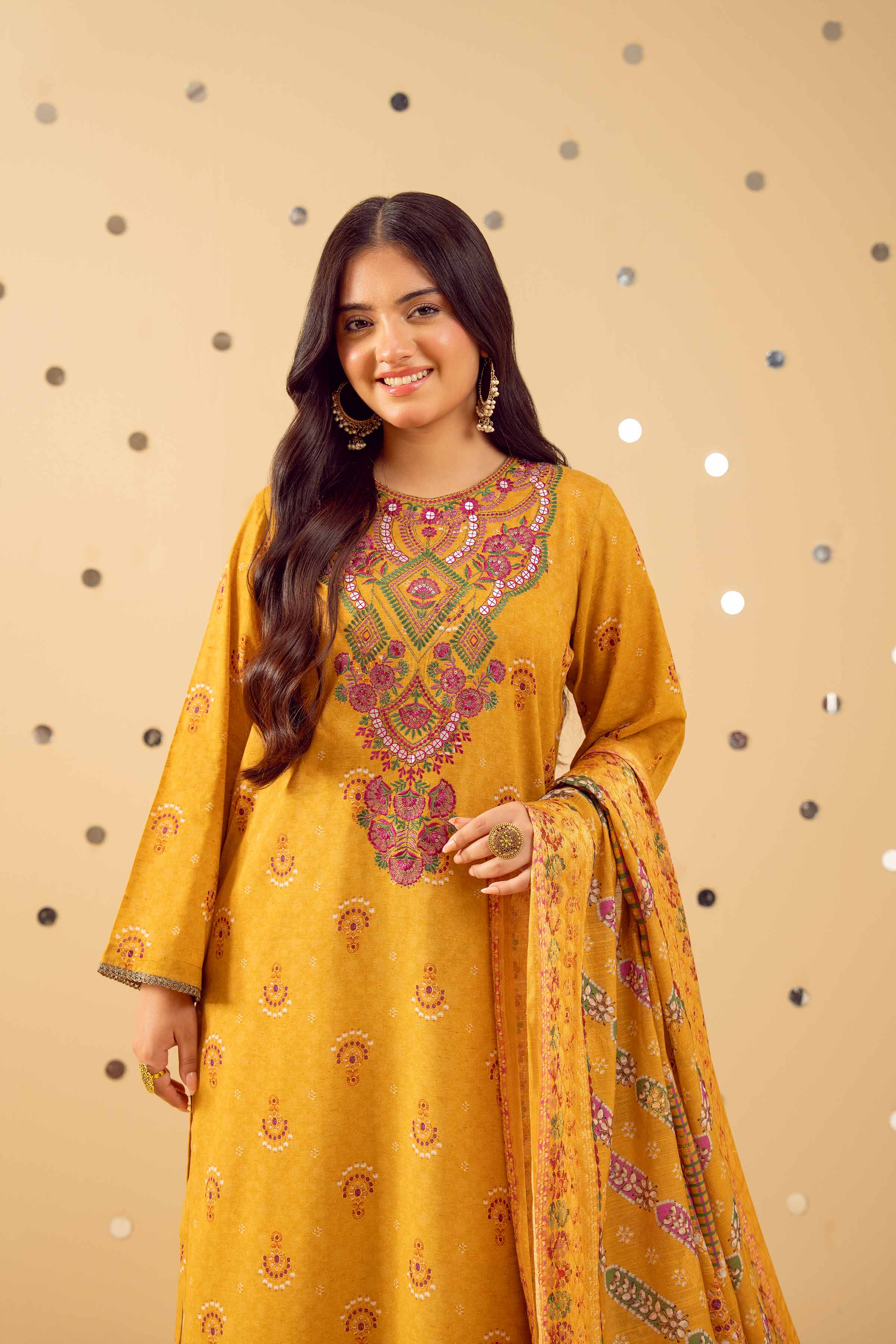 2 Piece - Printed Embroidered Suit - PE25-428 - Image 6