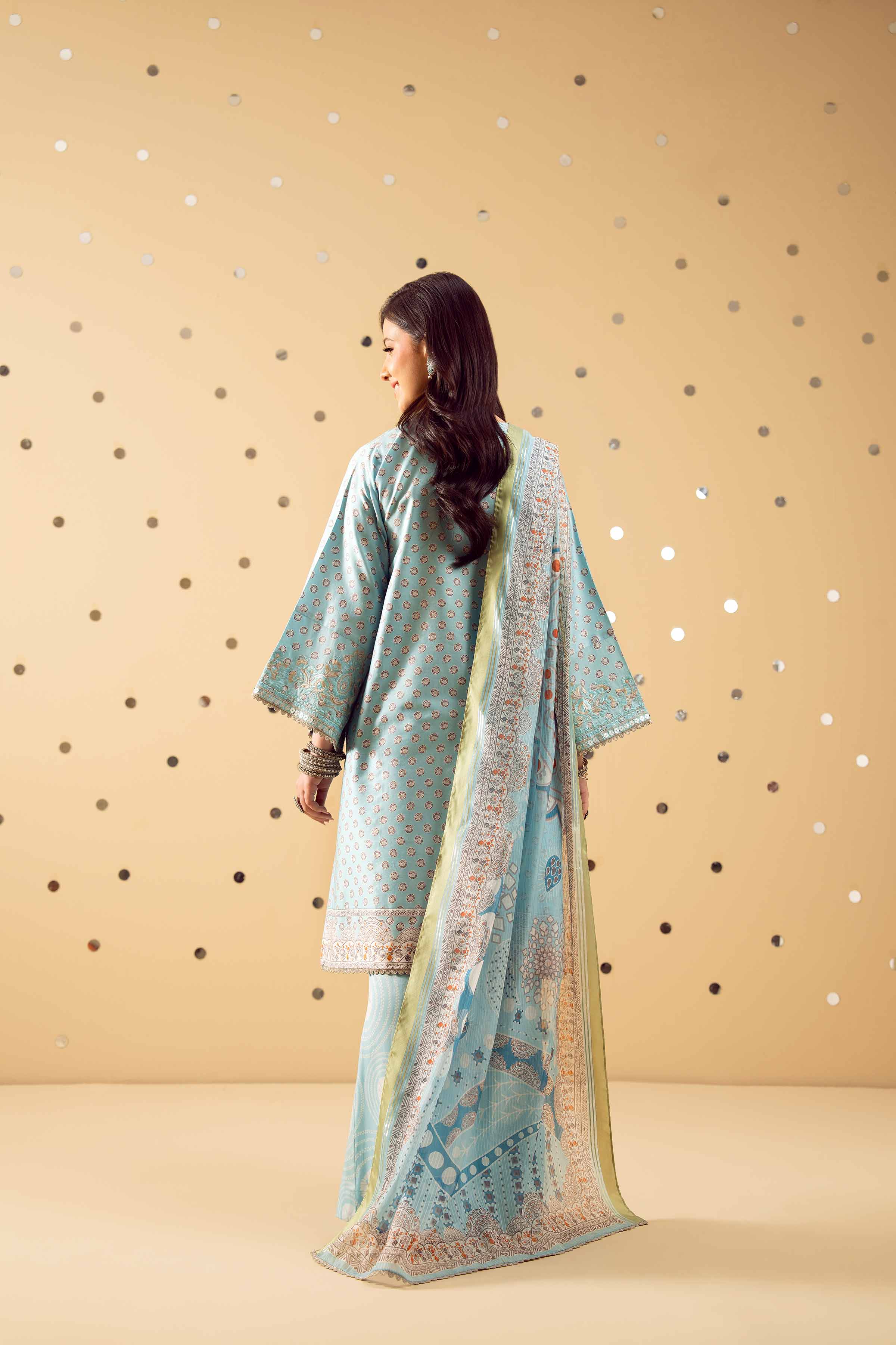 3 Piece - Printed Embroidered Suit - PE25-429 - Image 3