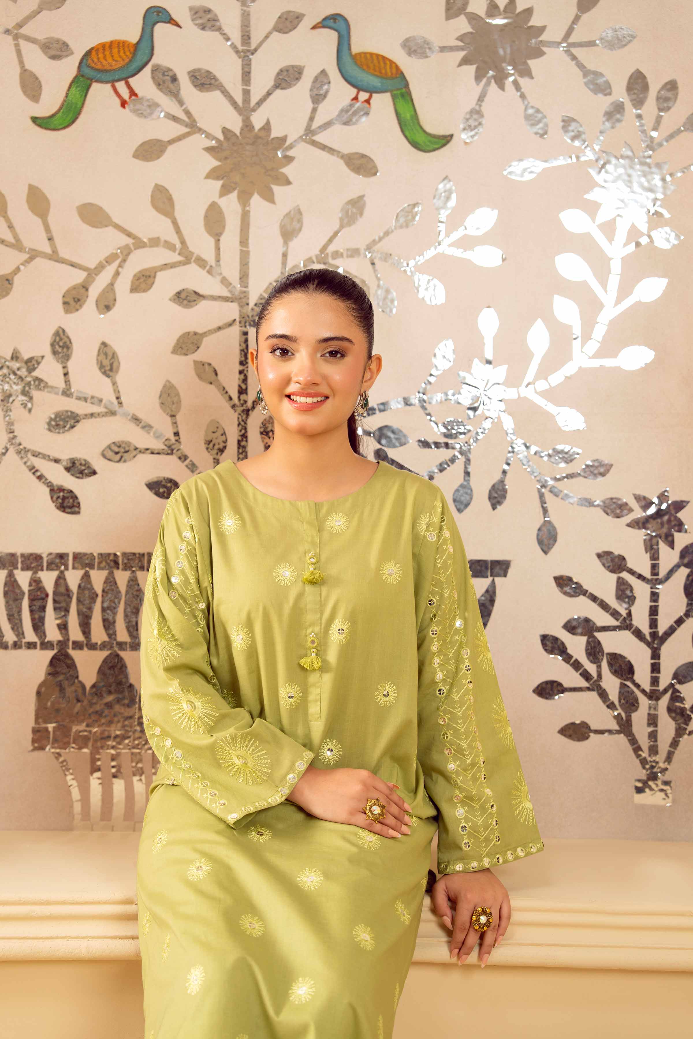 2 Piece - Embroidered Suit - PE25-430 - Image 4