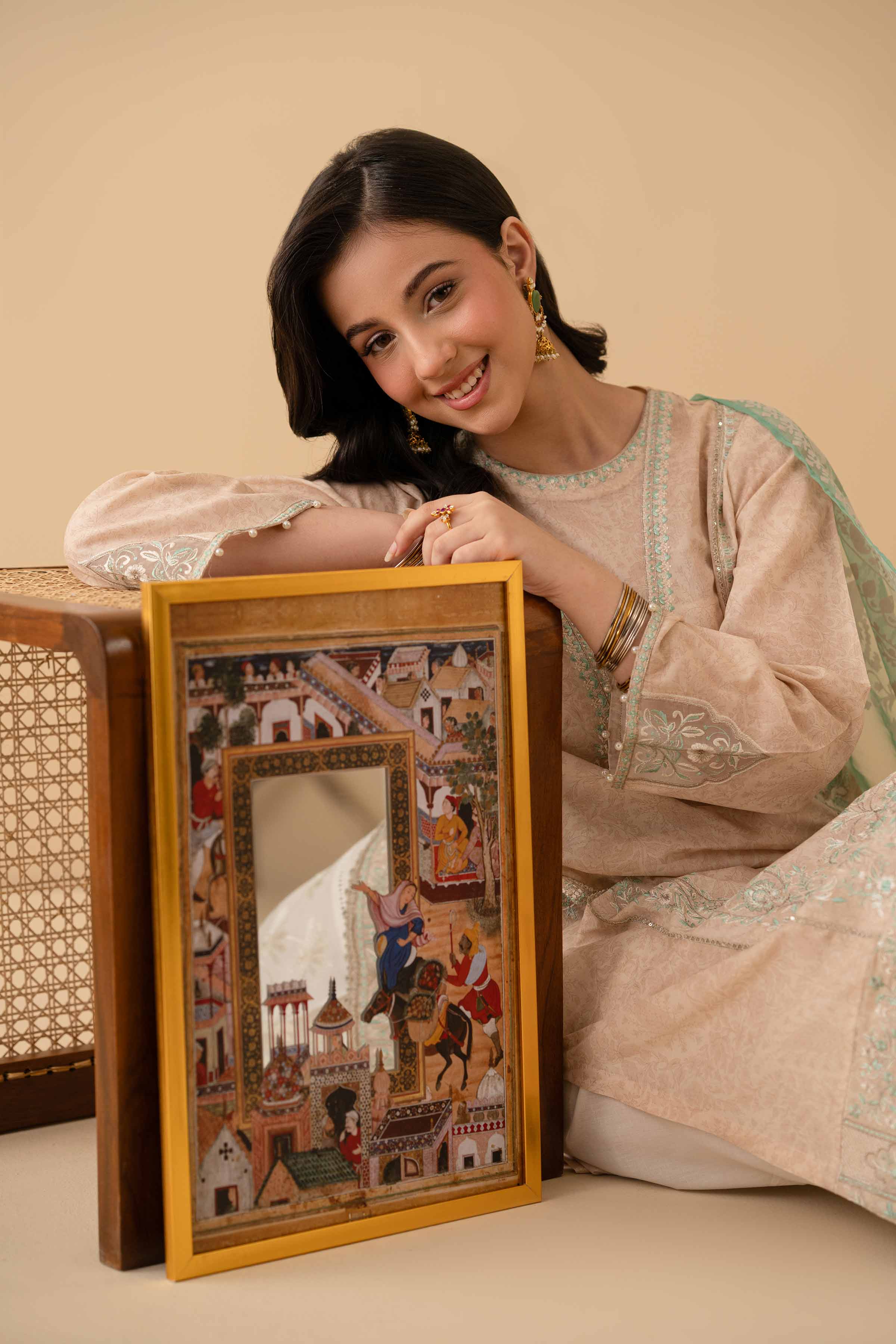 2 Piece - Printed Embroidered Suit - PE25-434 - Image 8