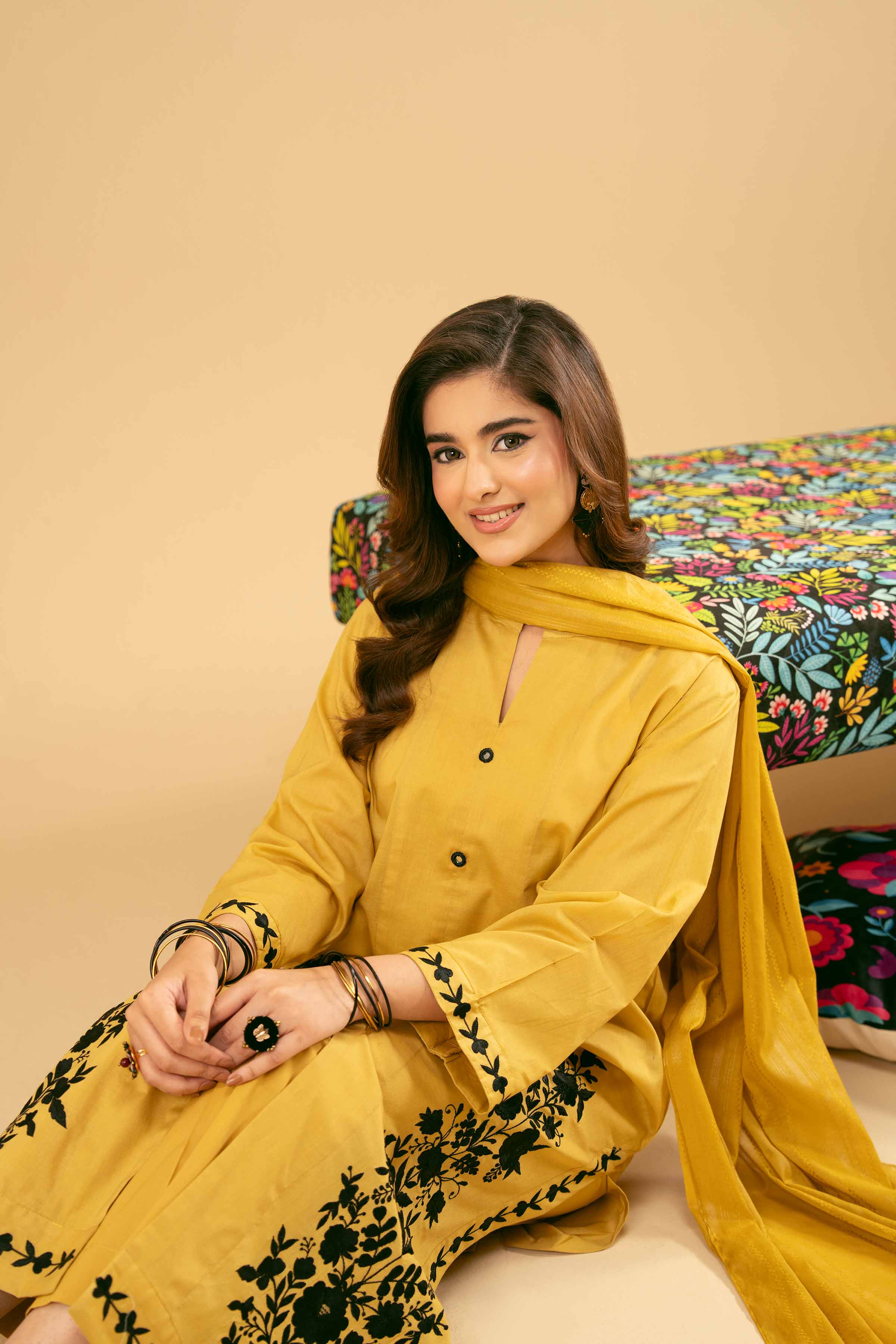 3 Piece - Embroidered Suit - PE25-455 - Image 6