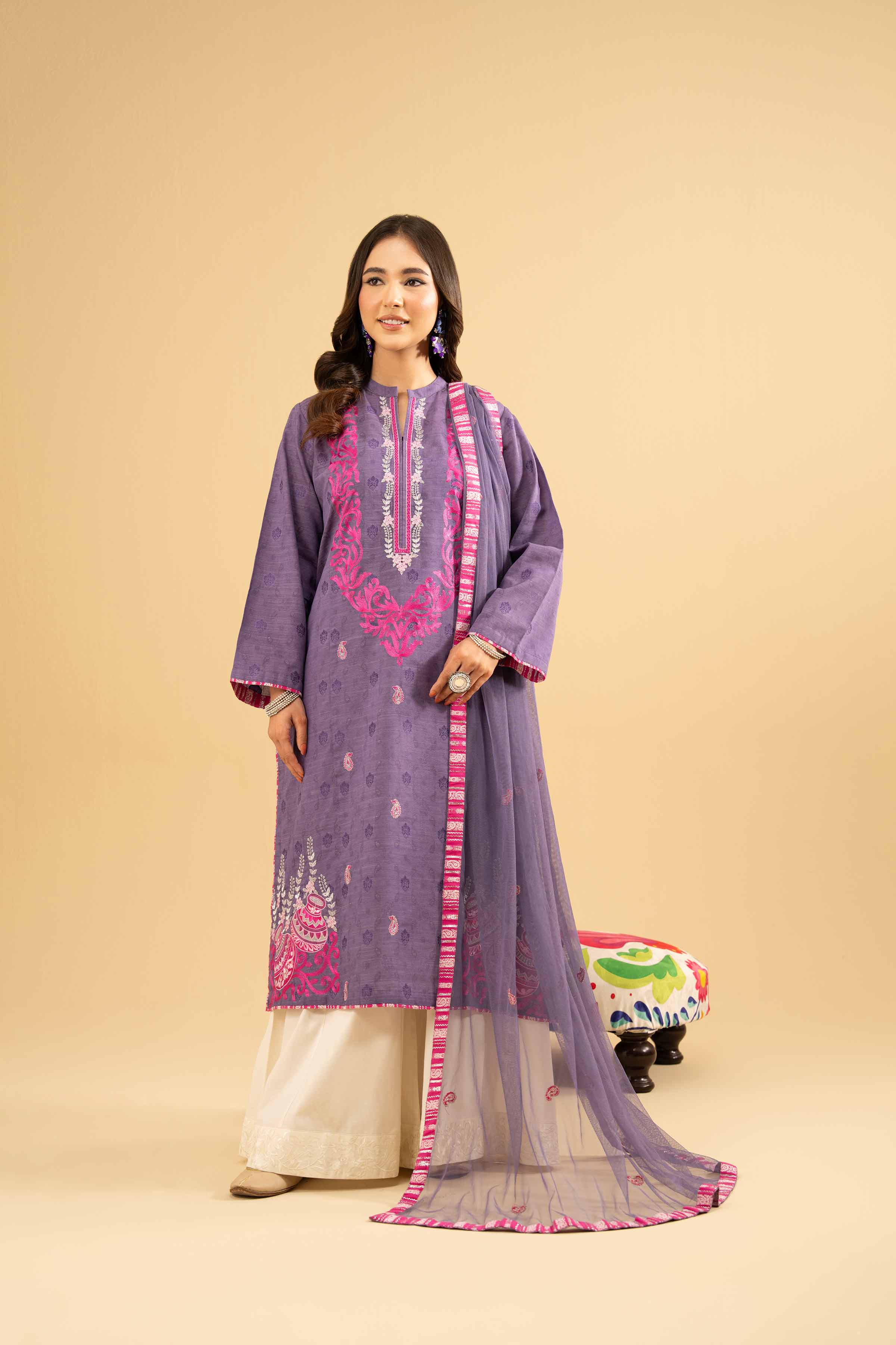 2 Piece - Embroidered Suit - PE25-471 - Image 5