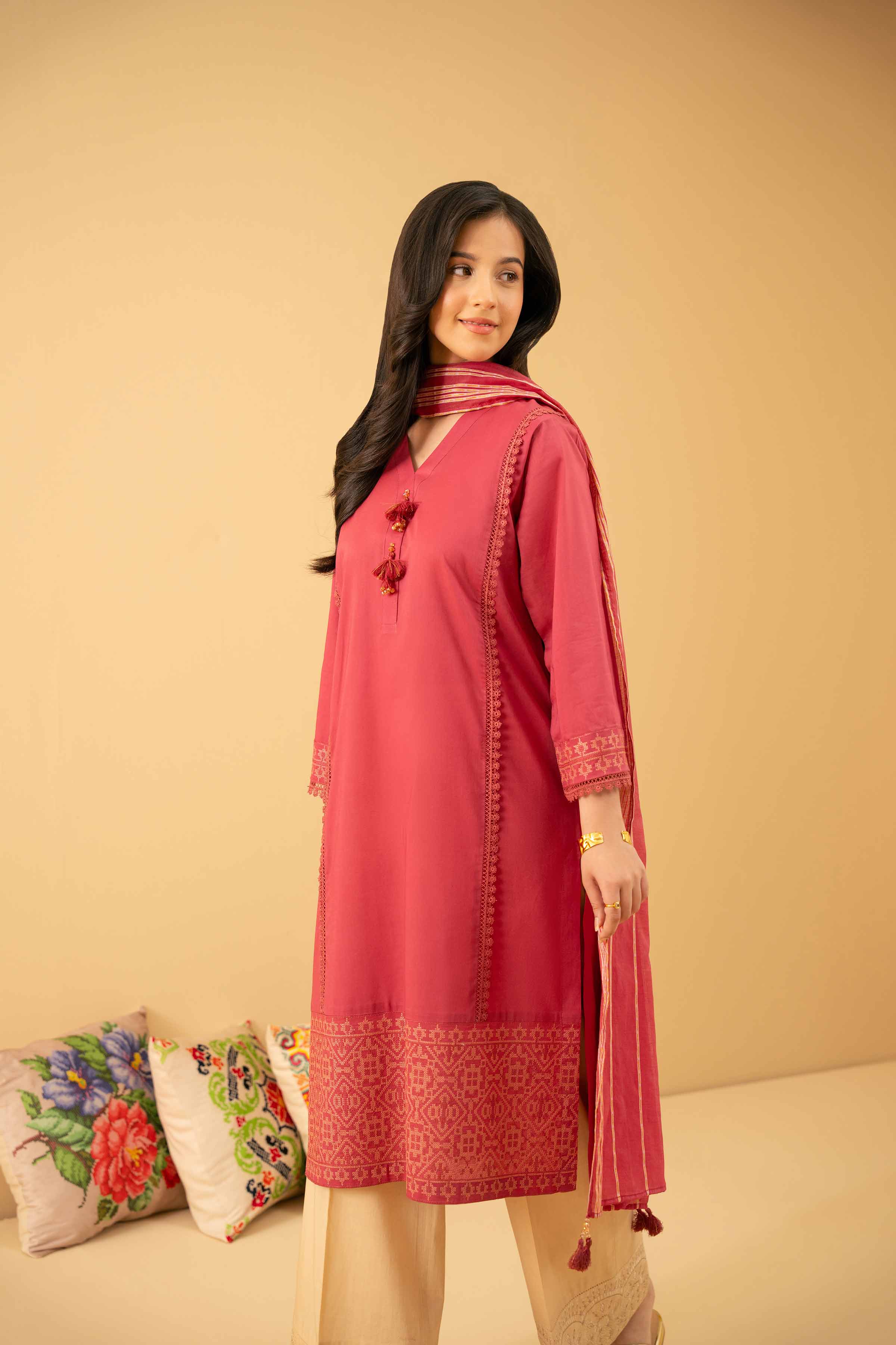 2 Piece - Embroidered Suit - PE25-474 - Image 3