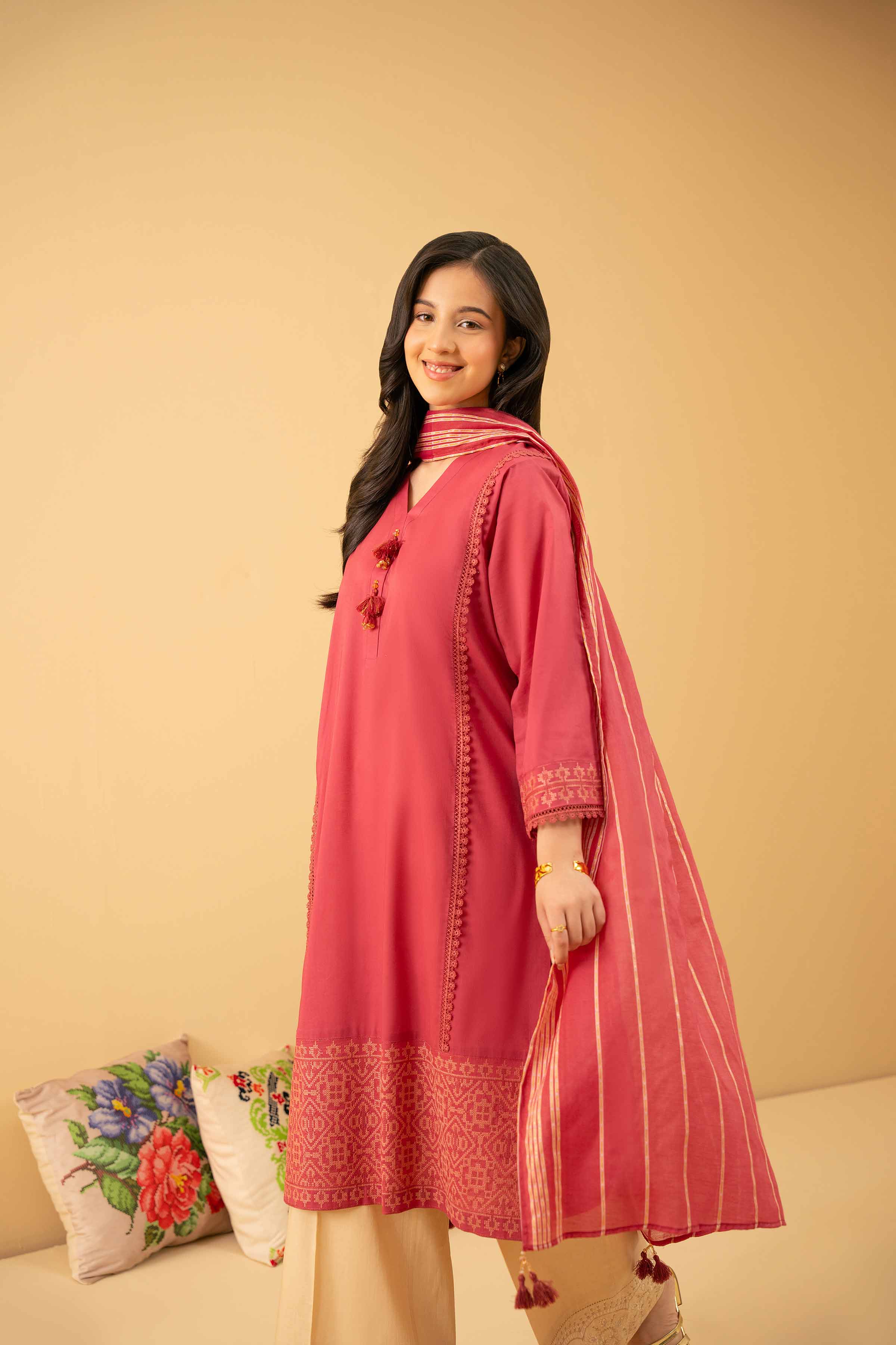 2 Piece - Embroidered Suit - PE25-474 - Image 6