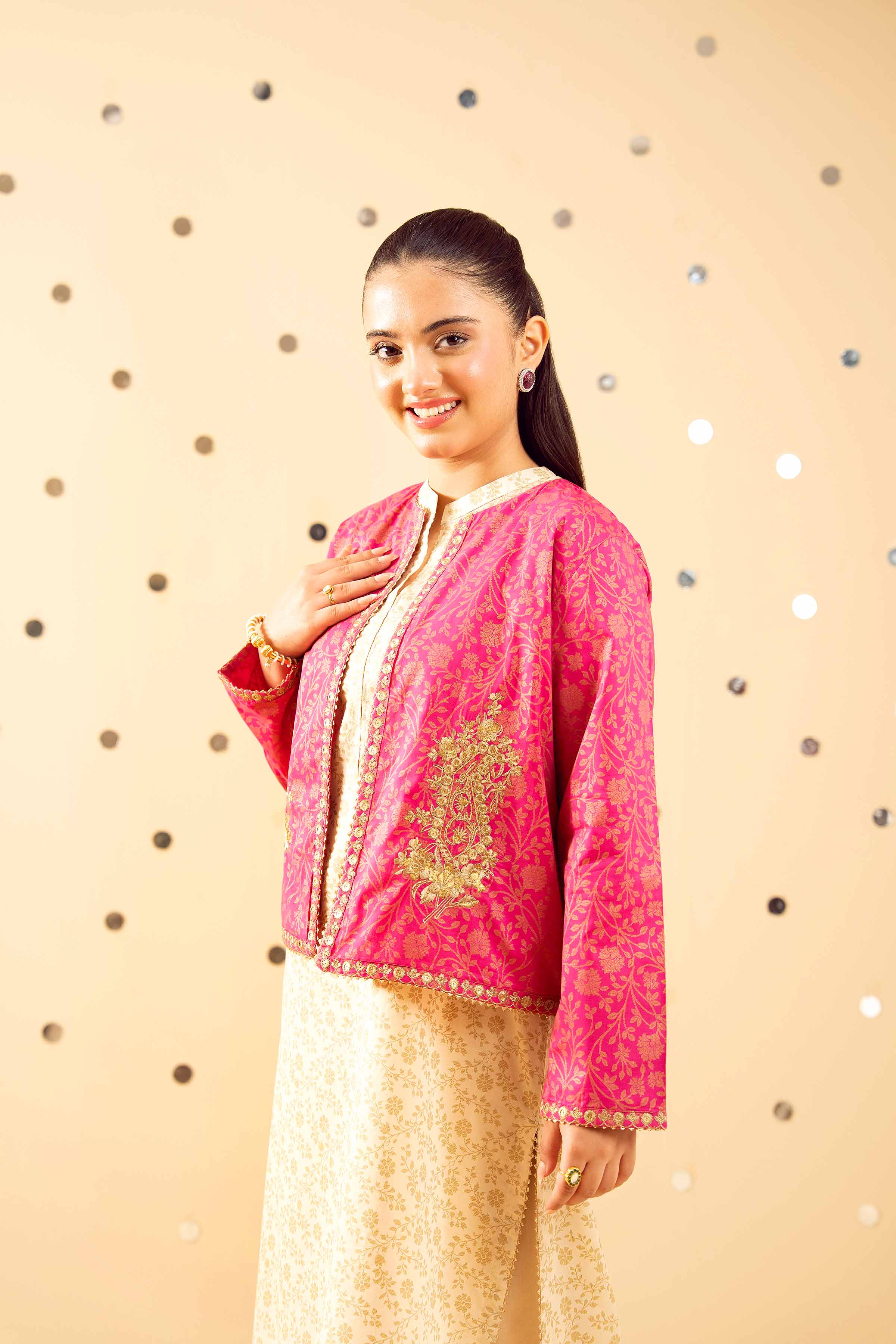 2 Piece - Printed Embroidered Suit - PE25-476 - Image 6