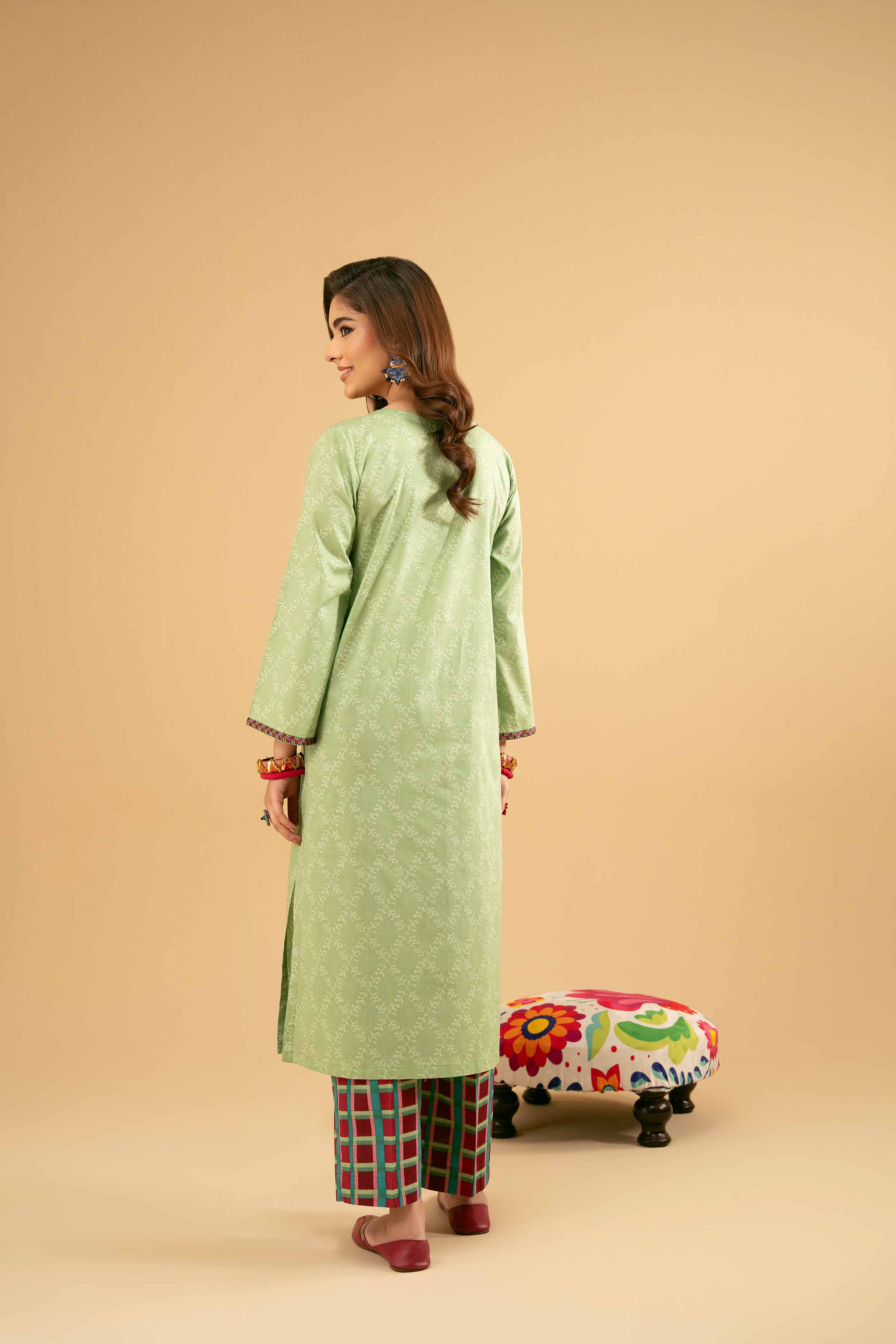 2 Piece - Printed Embroidered Suit - PE25-486 - Image 3