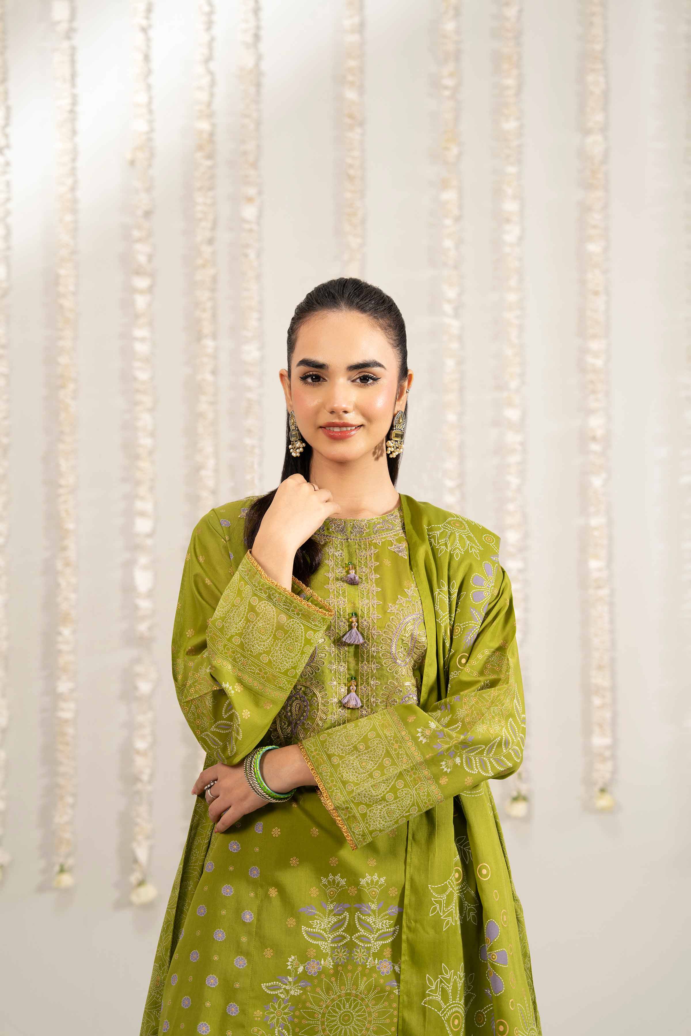 3 Piece - Printed Embroidered Suit - PE25-494 - Image 6