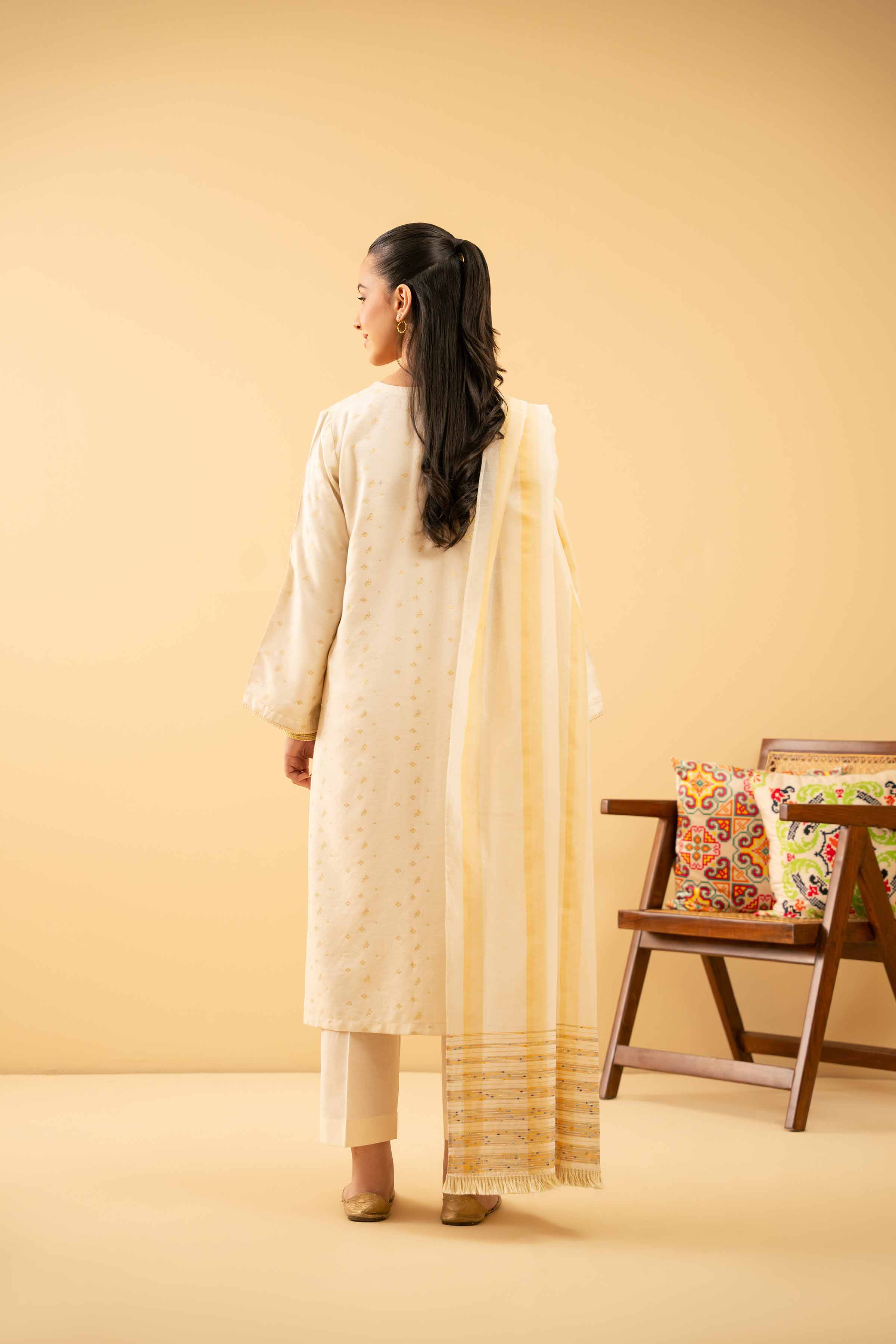 3 Piece - Embroidered Suit - PE25-496 - Image 3