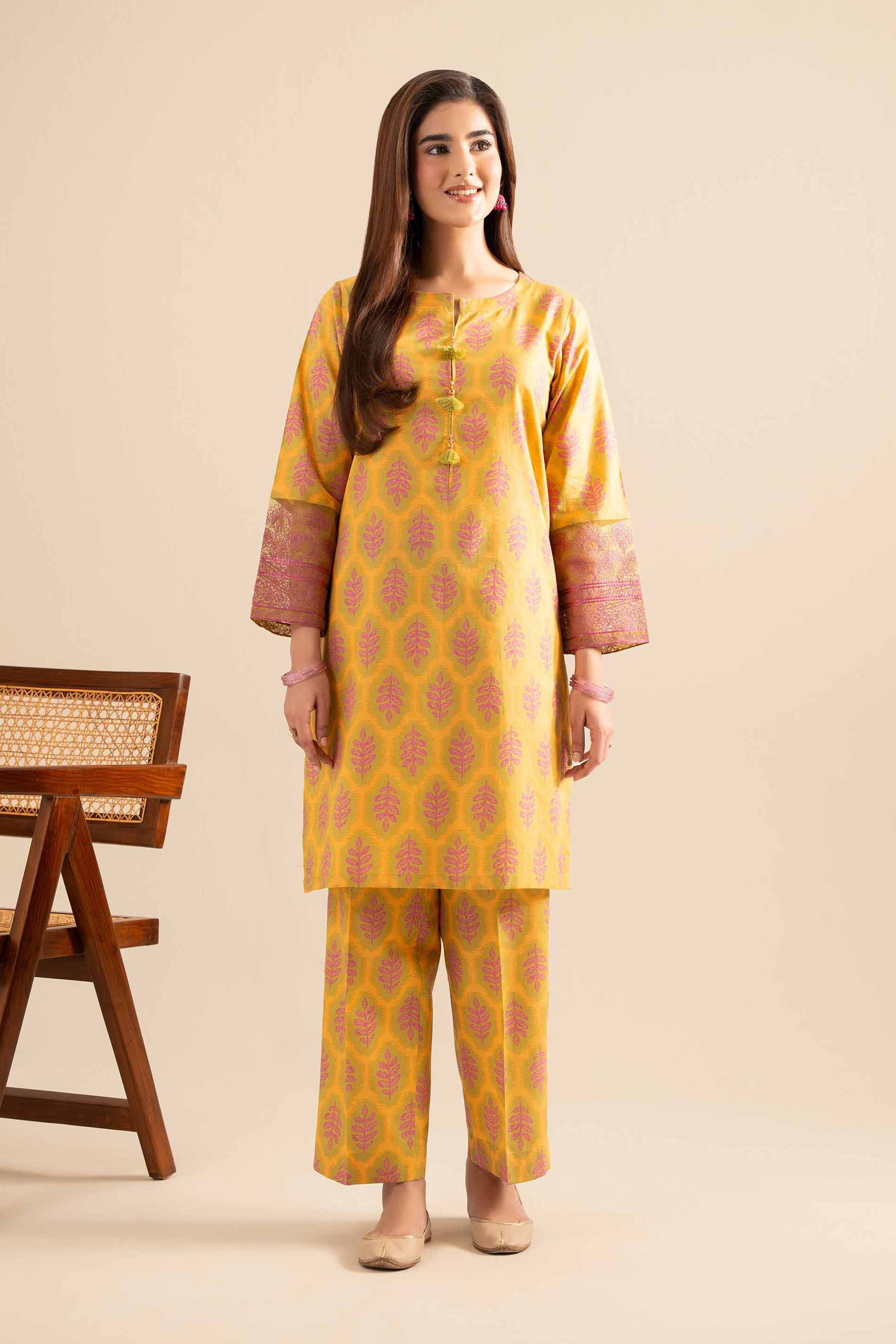 2 Piece - Printed Embroidered Suit - PE25-499 - Image 2