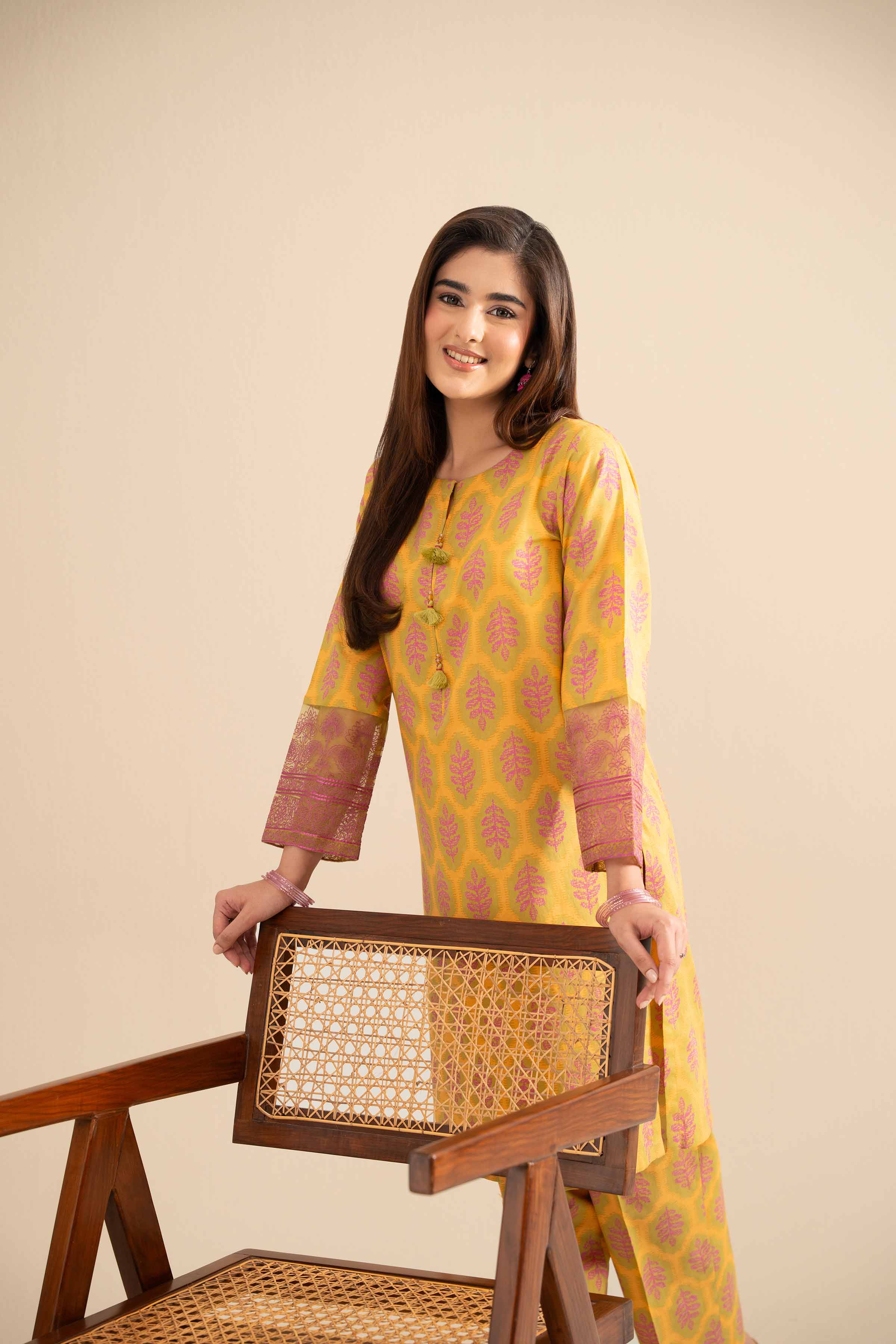 2 Piece - Printed Embroidered Suit - PE25-499 - Image 7