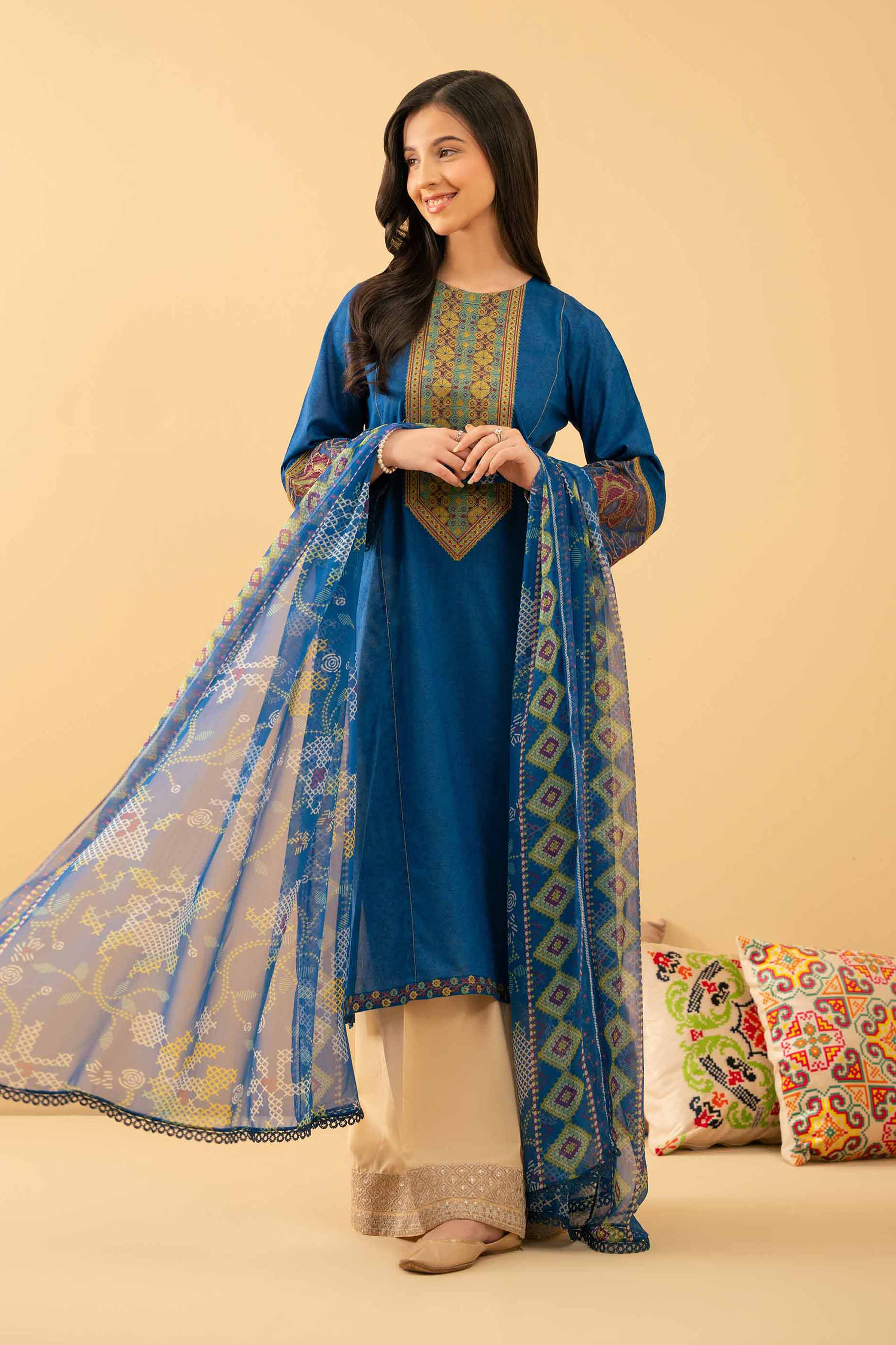 2 Piece - Printed Embroidered Suit - PE25-519 - Image 2