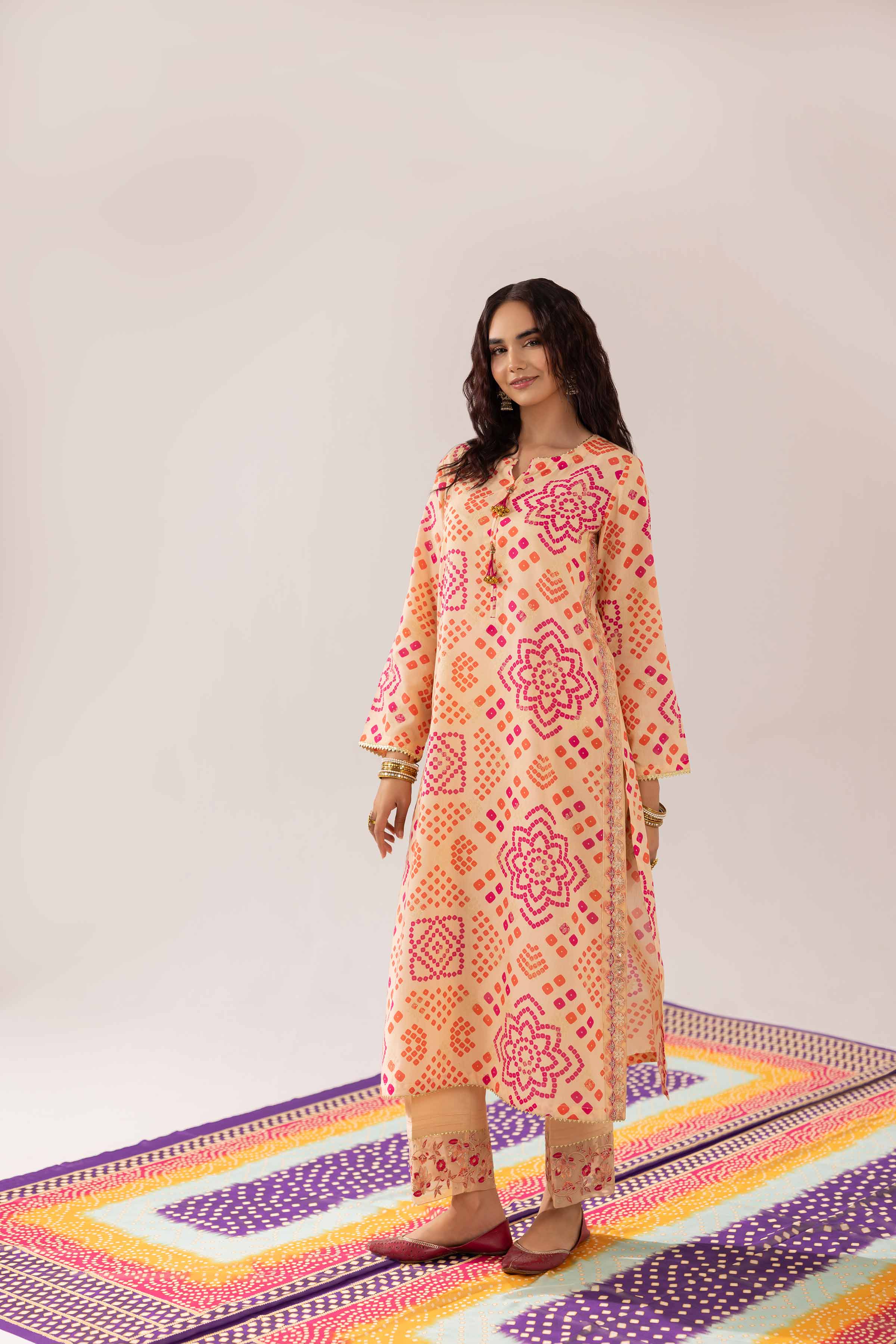 2 Piece - Printed Embroidered Suit - PE25-72 - Image 4