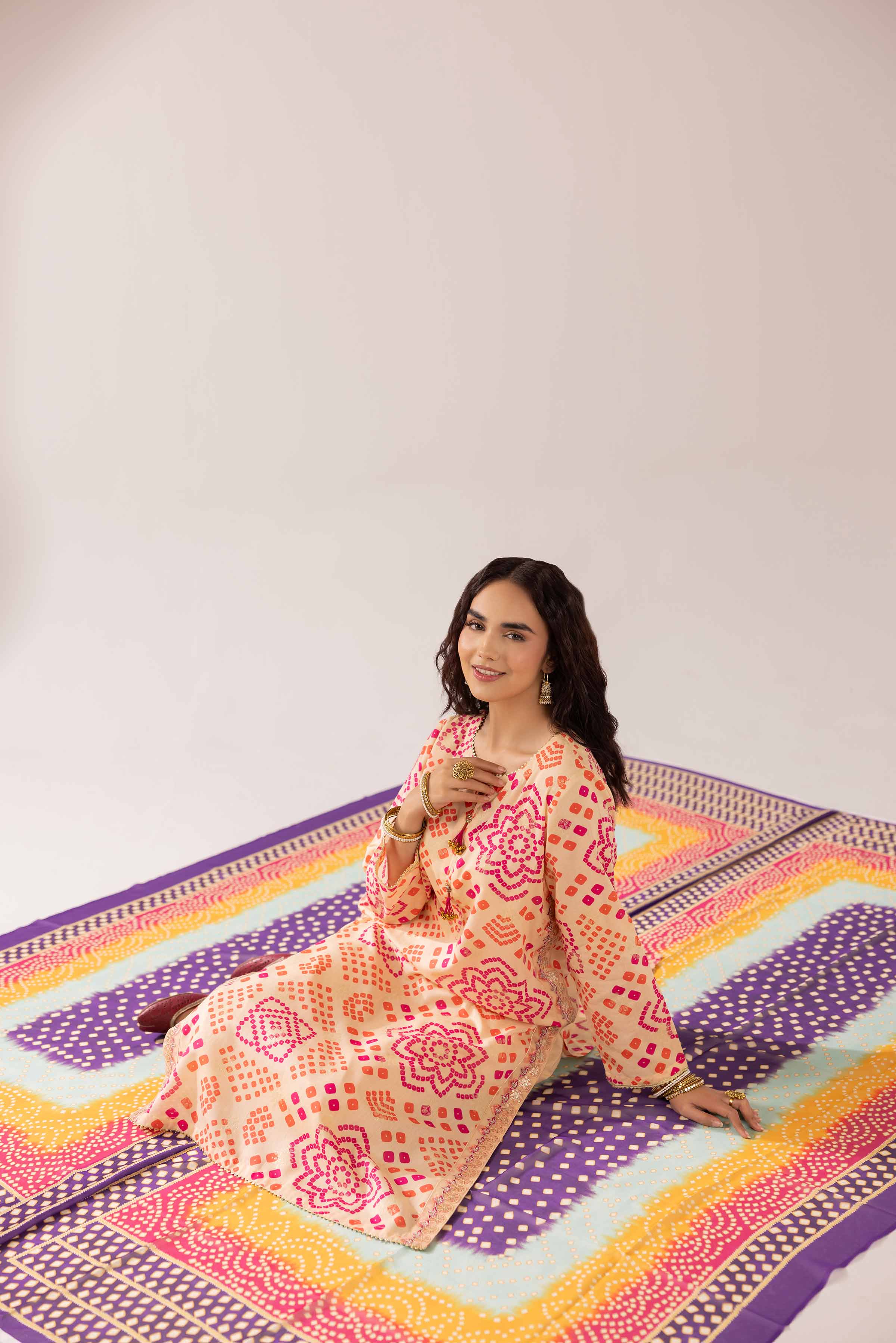 2 Piece - Printed Embroidered Suit - PE25-72 - Image 6